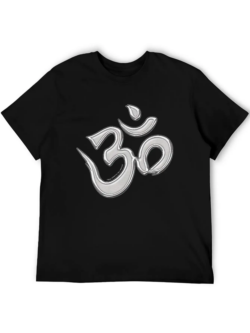 OM Mantra Logo 01 - Silver - New Earth Alliance Essential Unisex Summer Tee – Soft Cotton Casual Fit