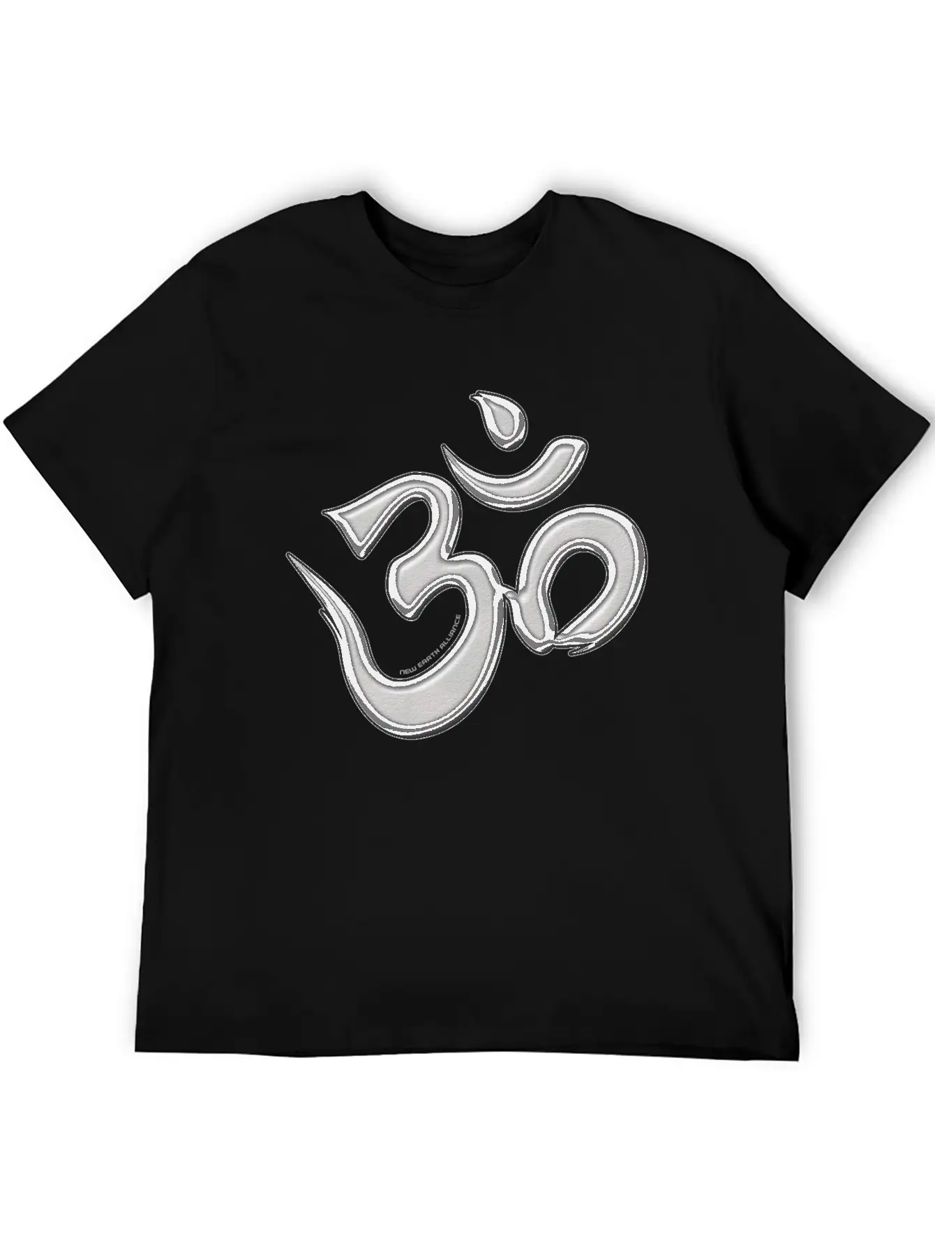 OM Mantra Logo 01 - Silver - New Earth Alliance Essential Unisex Summer Tee – Soft Cotton Casual Fit