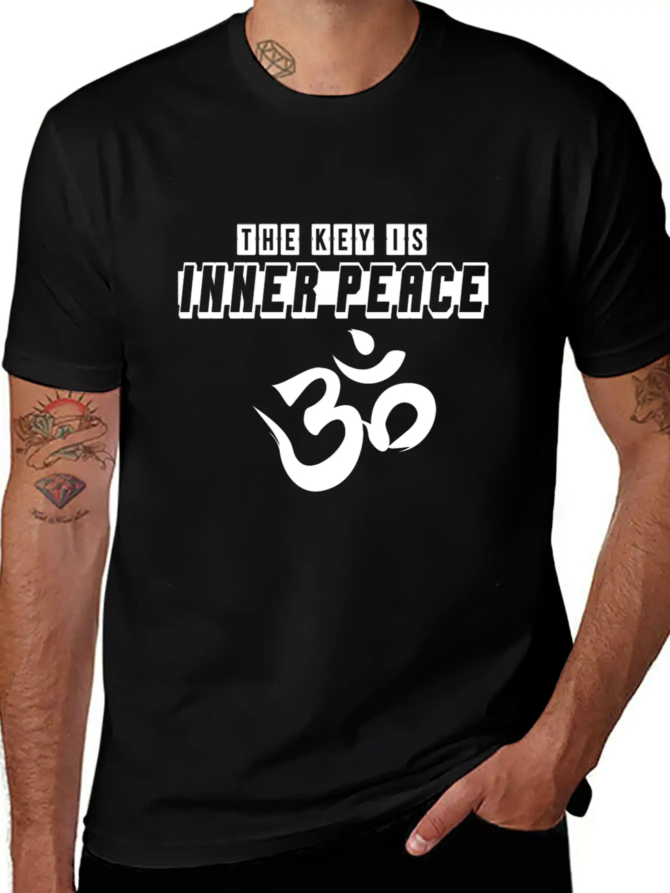 OM The Key Is Inner Peace Modern Fit Casual T-Shirt – Clean And Versatile Design