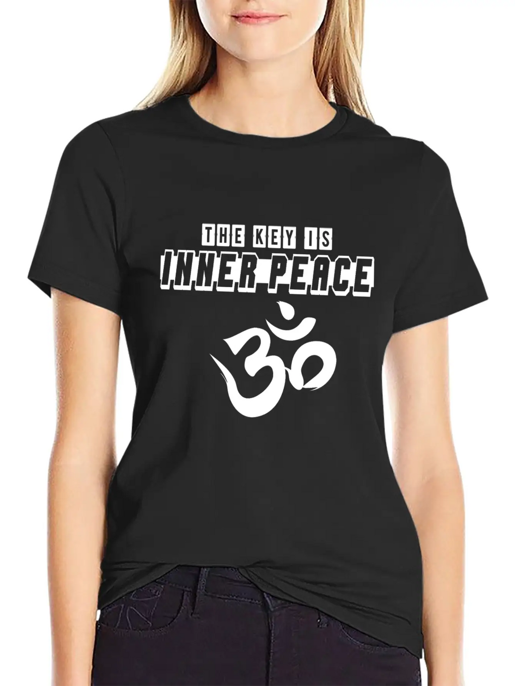OM The Key Is Inner Peace Modern Fit Casual T-Shirt – Clean And Versatile Design
