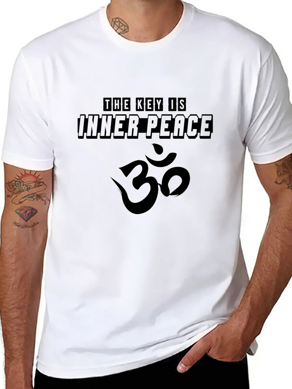 OM The Key Is Inner Peace Modern Fit Casual T-Shirt – Clean And Versatile Design