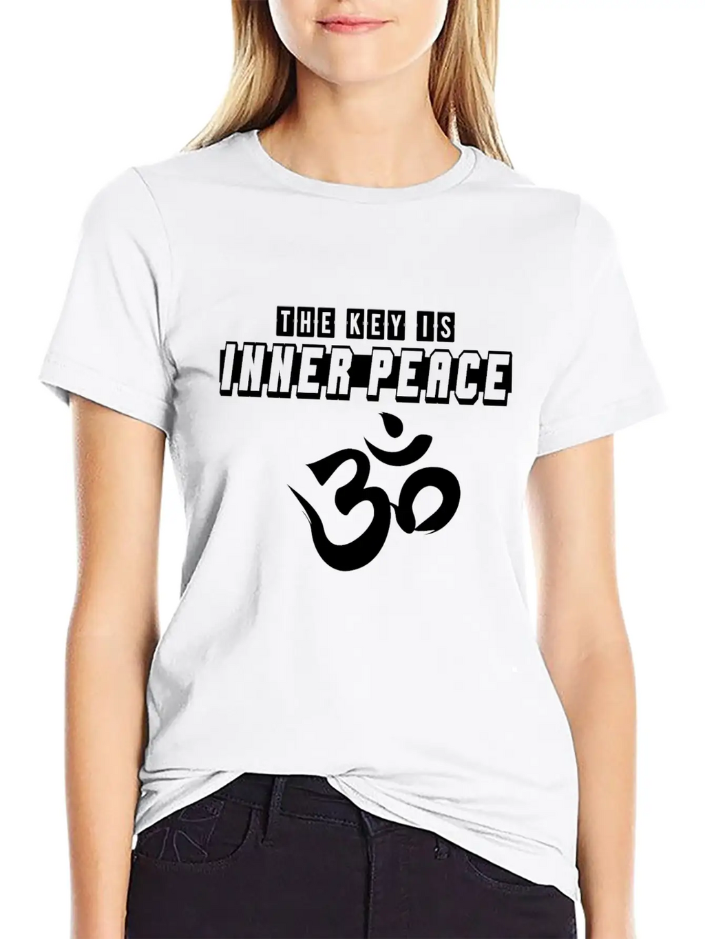 OM The Key Is Inner Peace Modern Fit Casual T-Shirt – Clean And Versatile Design