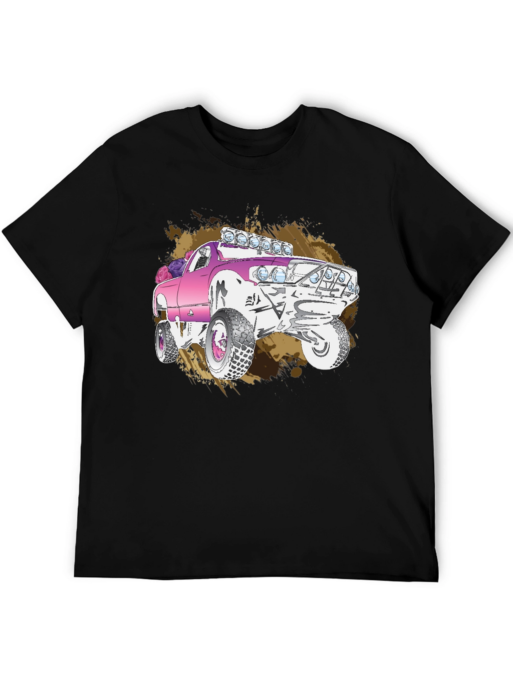 Pink Monster Truck Graphic T-Shirt