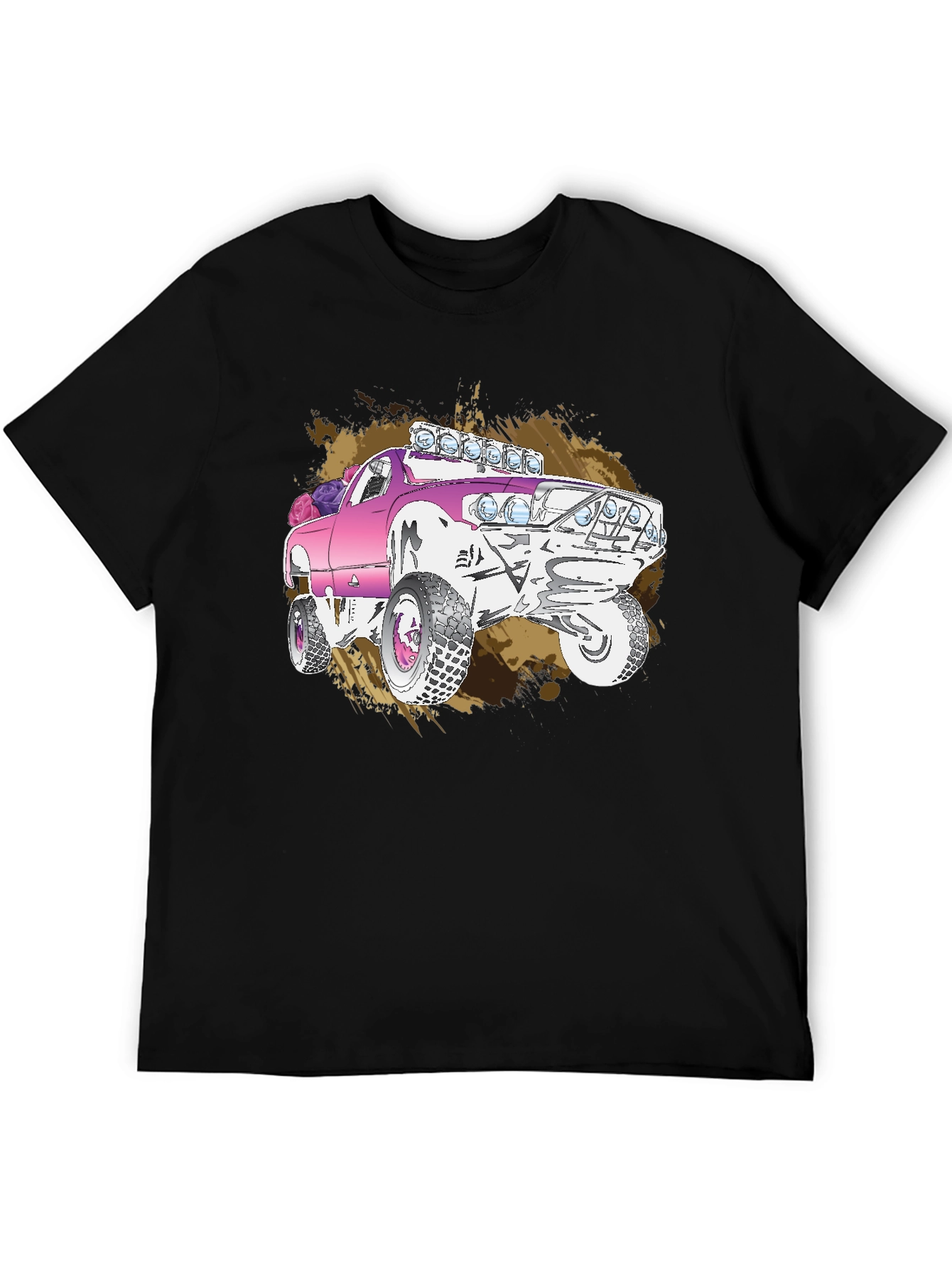Pink Monster Truck Graphic T-Shirt