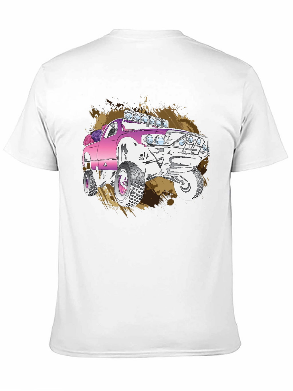 Pink Monster Truck Graphic T-Shirt