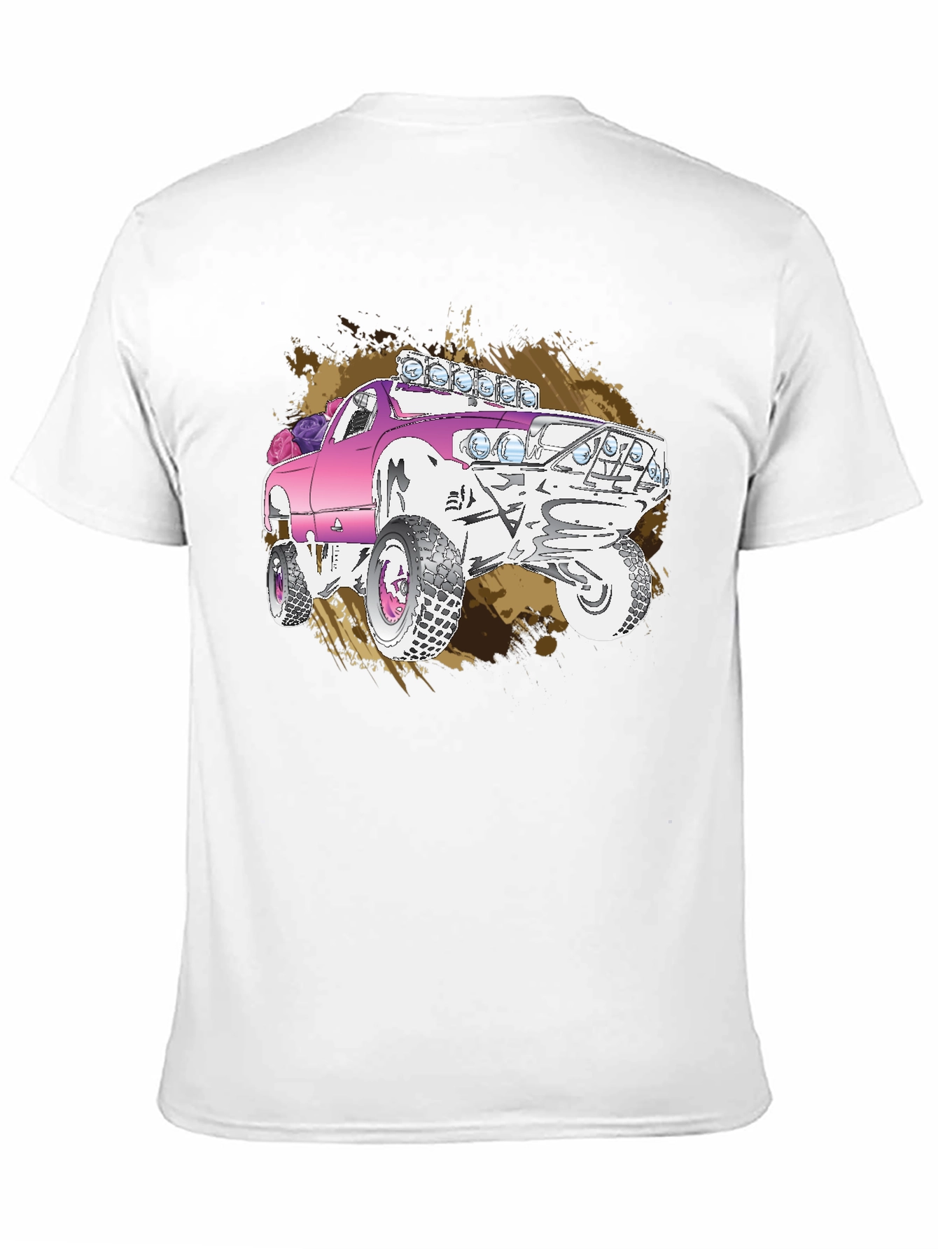 Pink Monster Truck Graphic T-Shirt