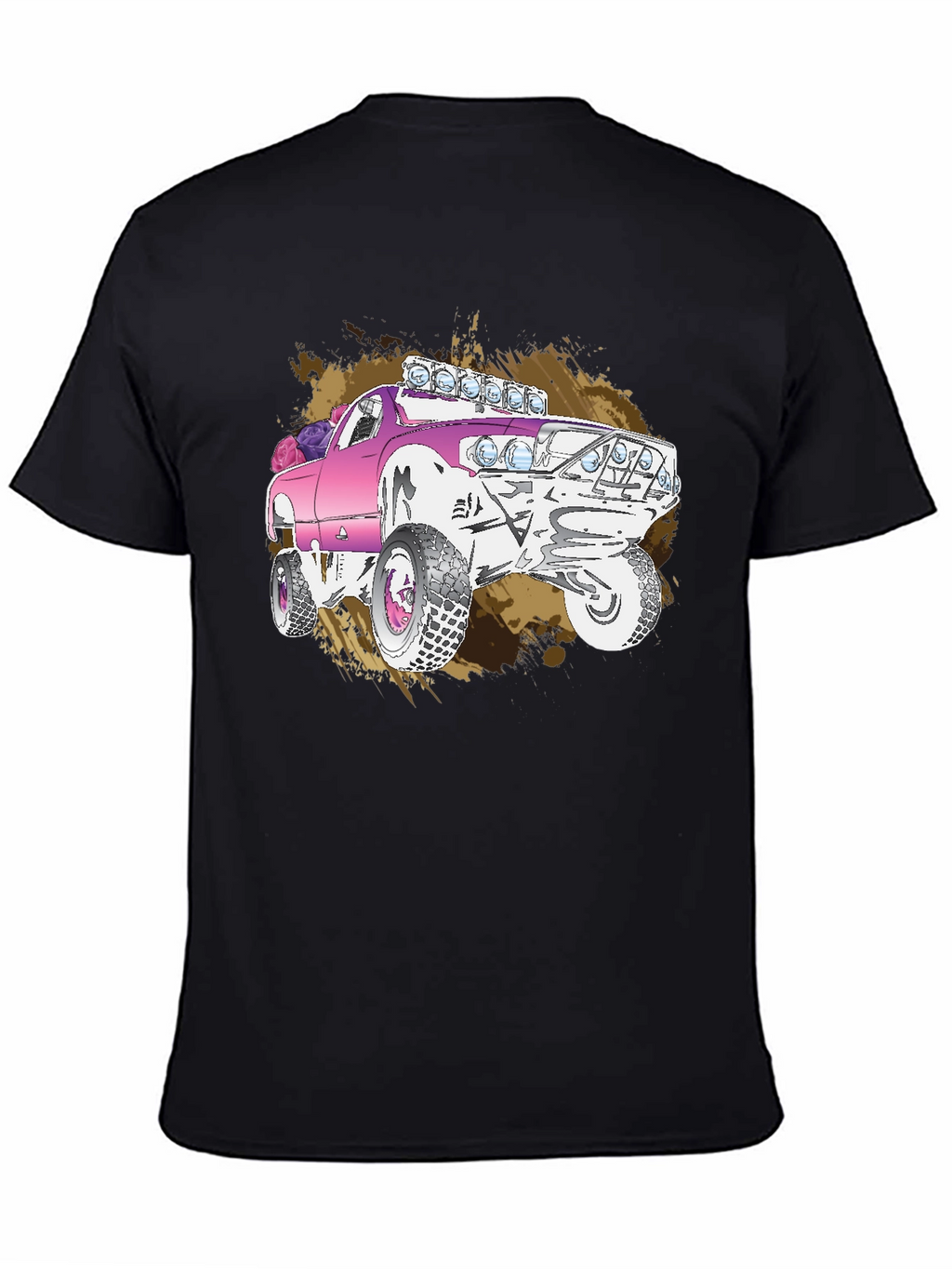 Pink Monster Truck Graphic T-Shirt
