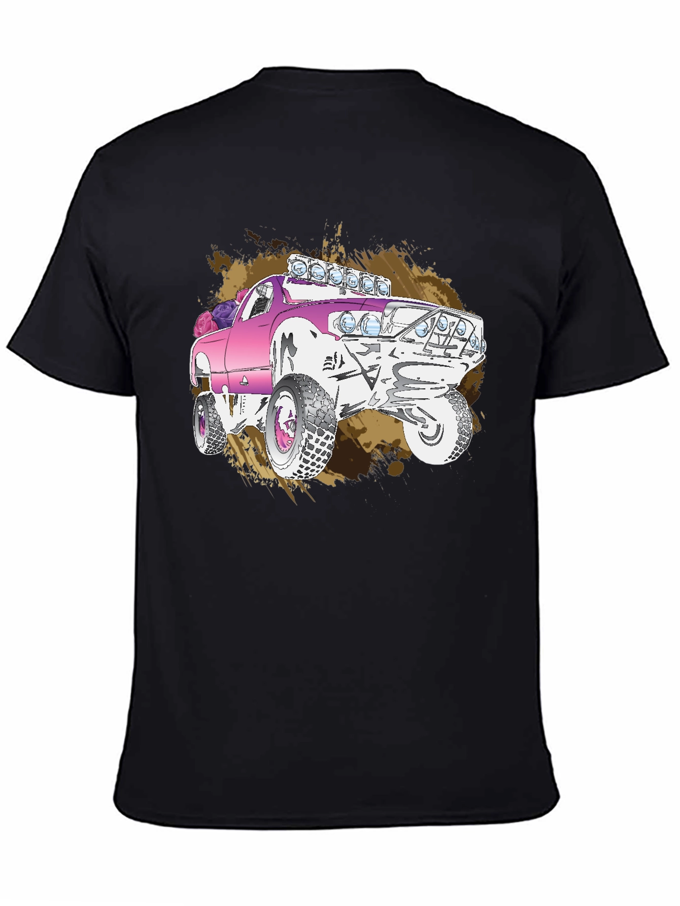 Pink Monster Truck Graphic T-Shirt
