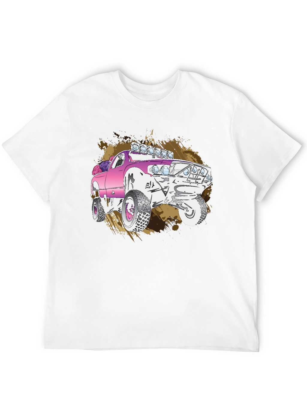 Pink Monster Truck Graphic T-Shirt
