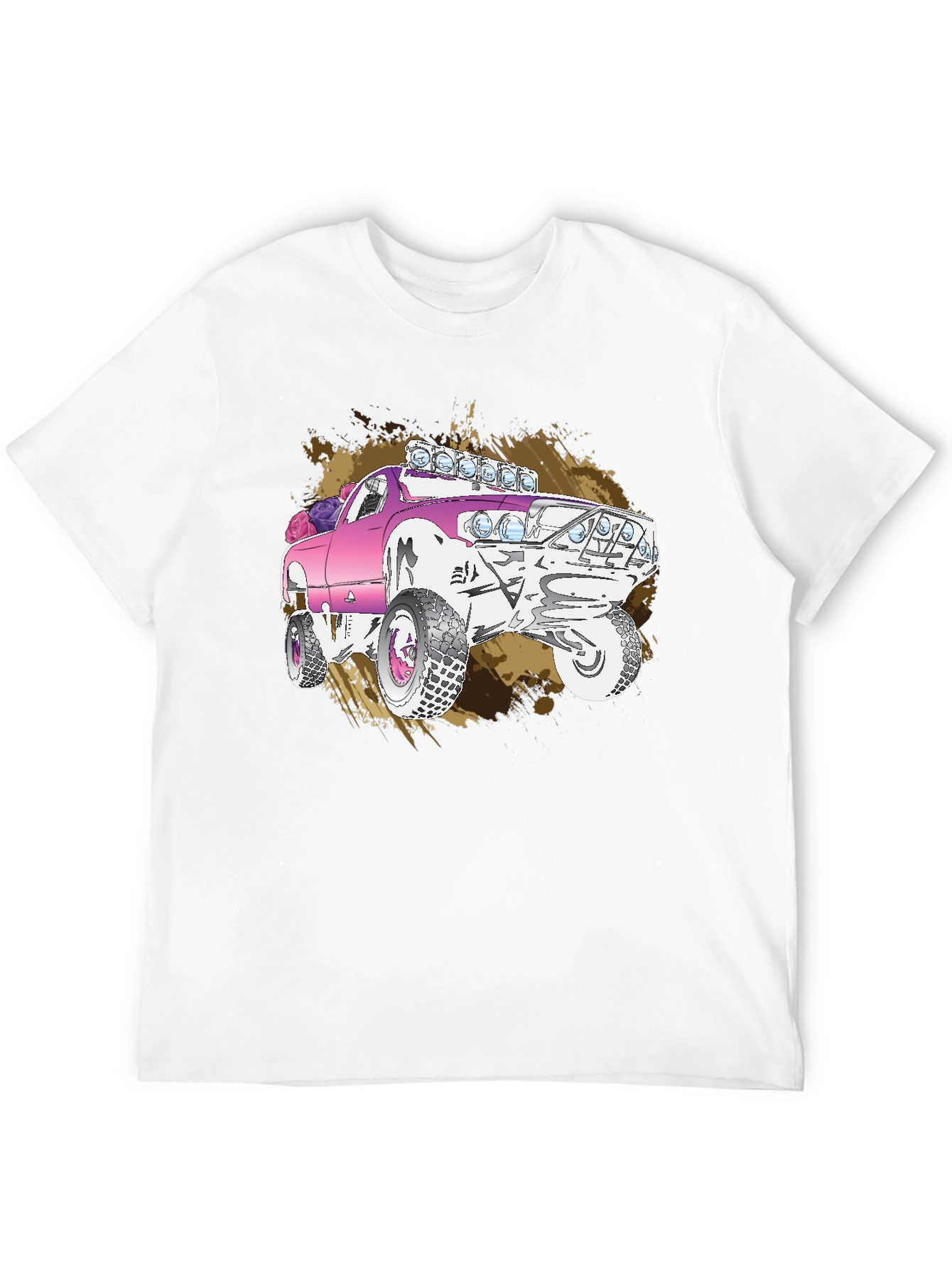Pink Monster Truck Graphic T-Shirt