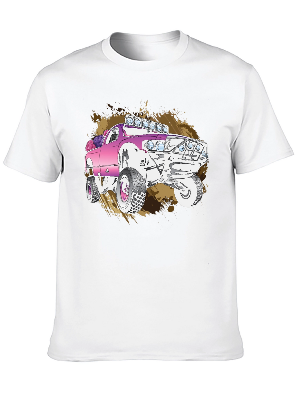 Pink Monster Truck Graphic T-Shirt