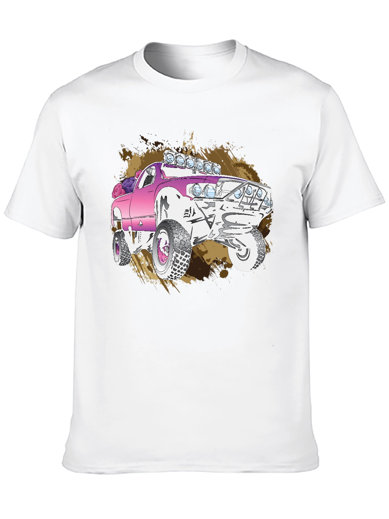 Pink Monster Truck Graphic T-Shirt