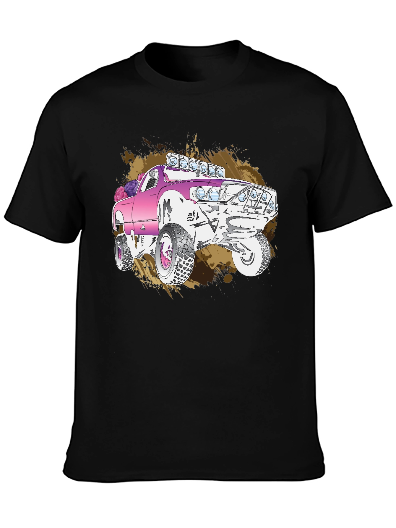 Pink Monster Truck Graphic T-Shirt