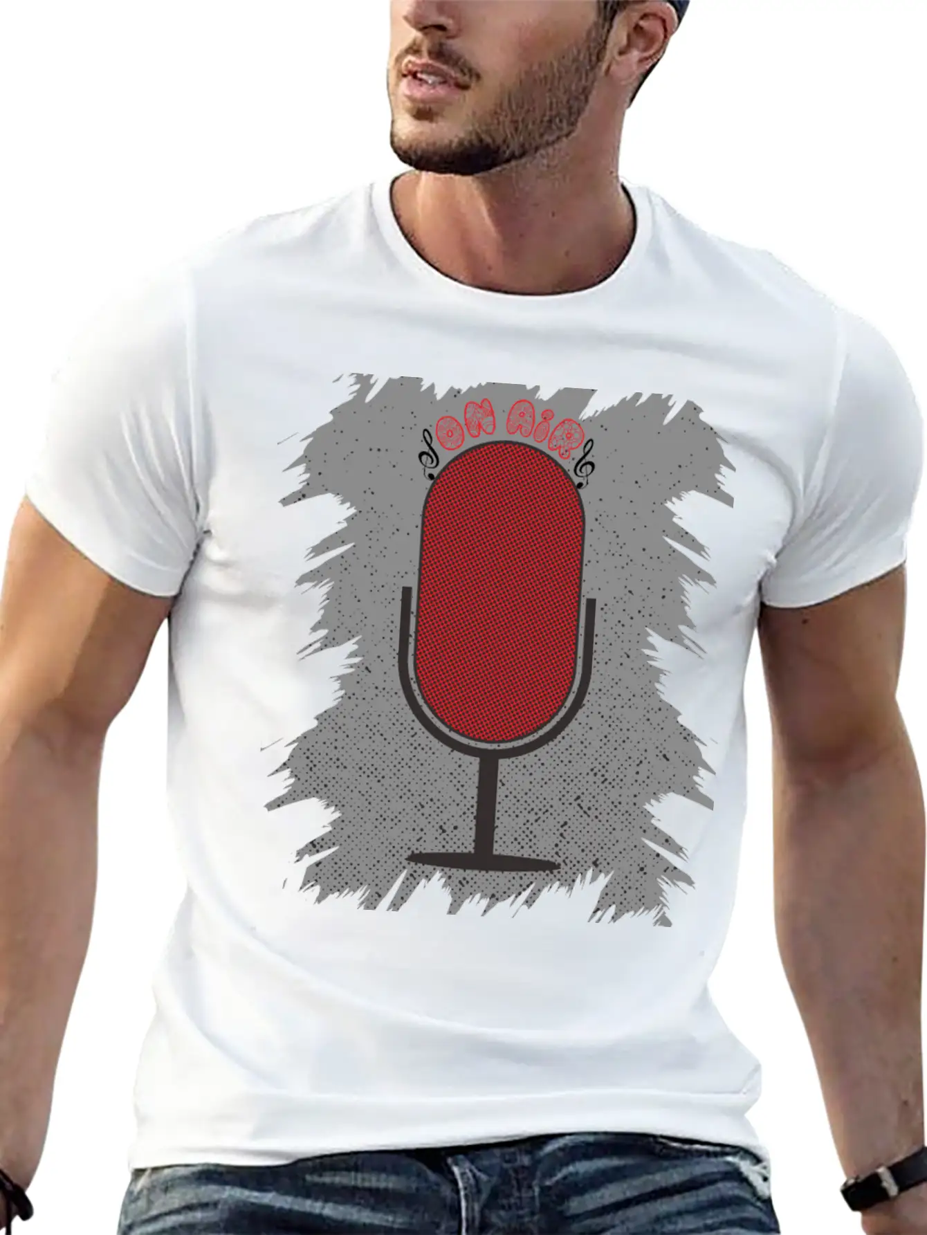 On Air Microphone Breathable Soft Cotton T-Shirt – Timeless Casual Look