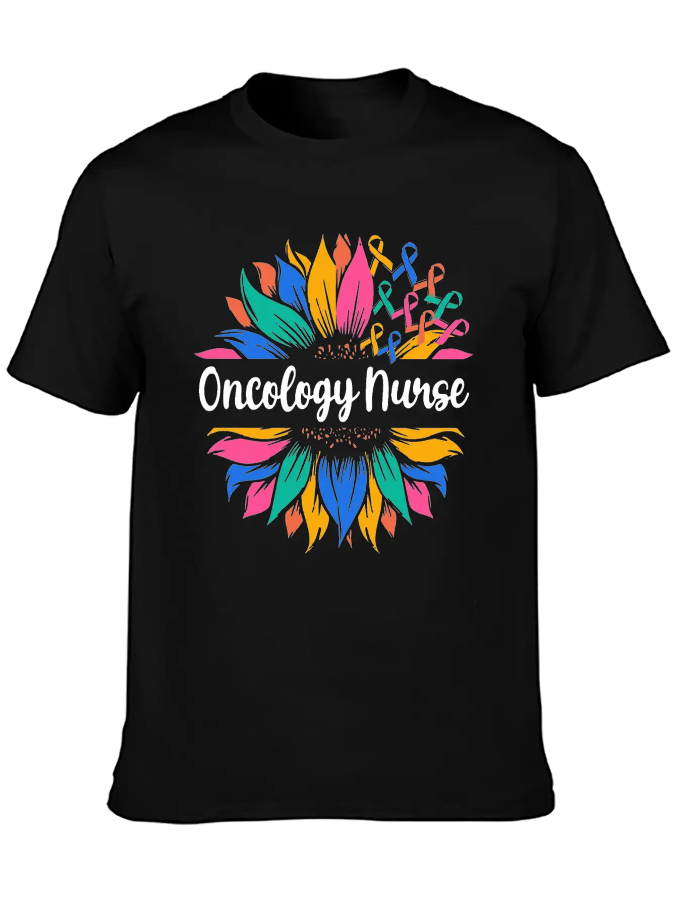 Oncology Nurse Sunflower Basic Graphic T-Shirt – Daily Comfort In Soft Cotton