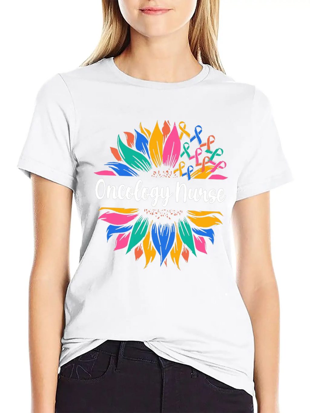 Oncology Nurse Sunflower Basic Graphic T-Shirt – Daily Comfort In Soft Cotton