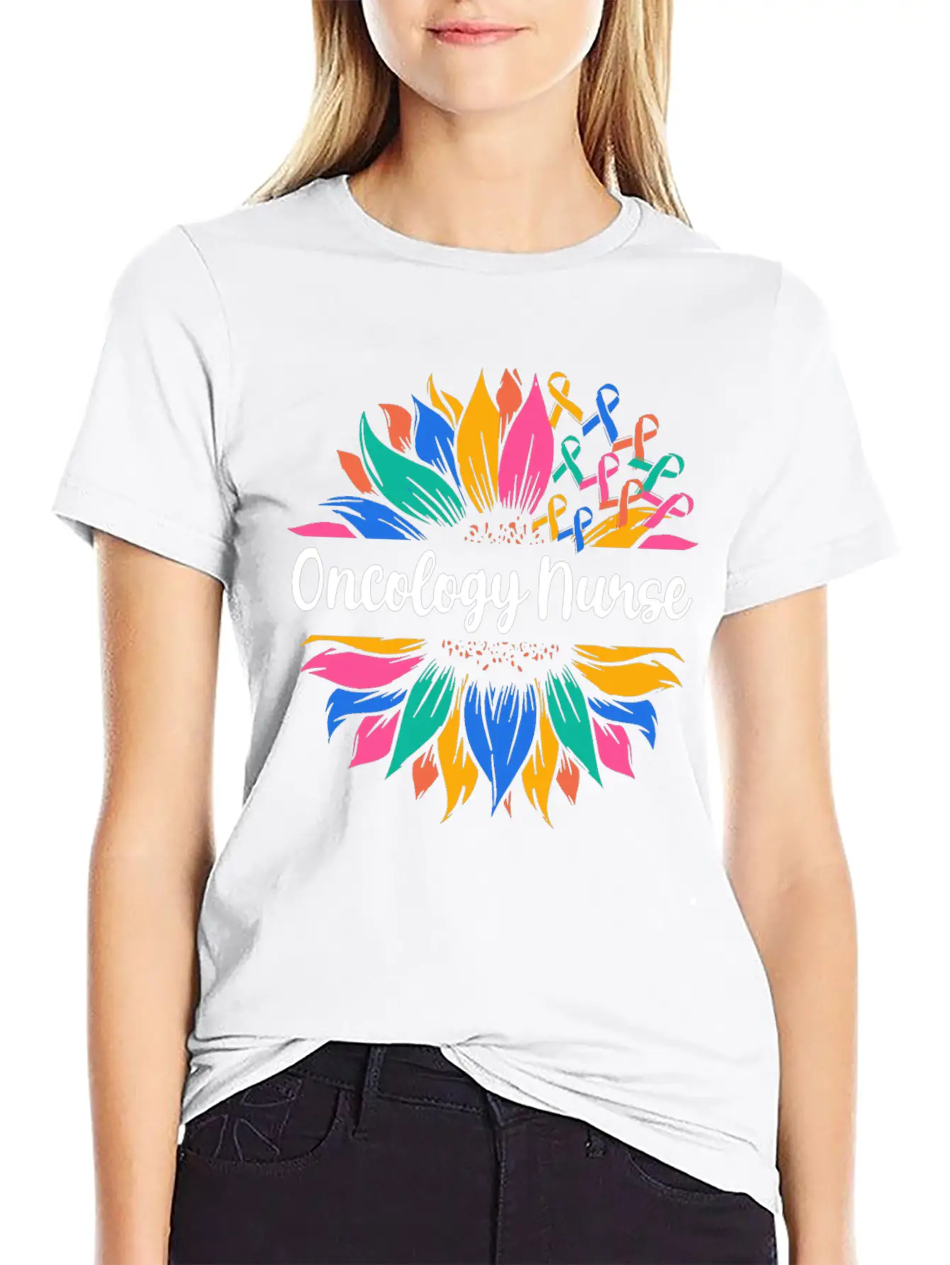 Oncology Nurse Sunflower Basic Graphic T-Shirt – Daily Comfort In Soft Cotton