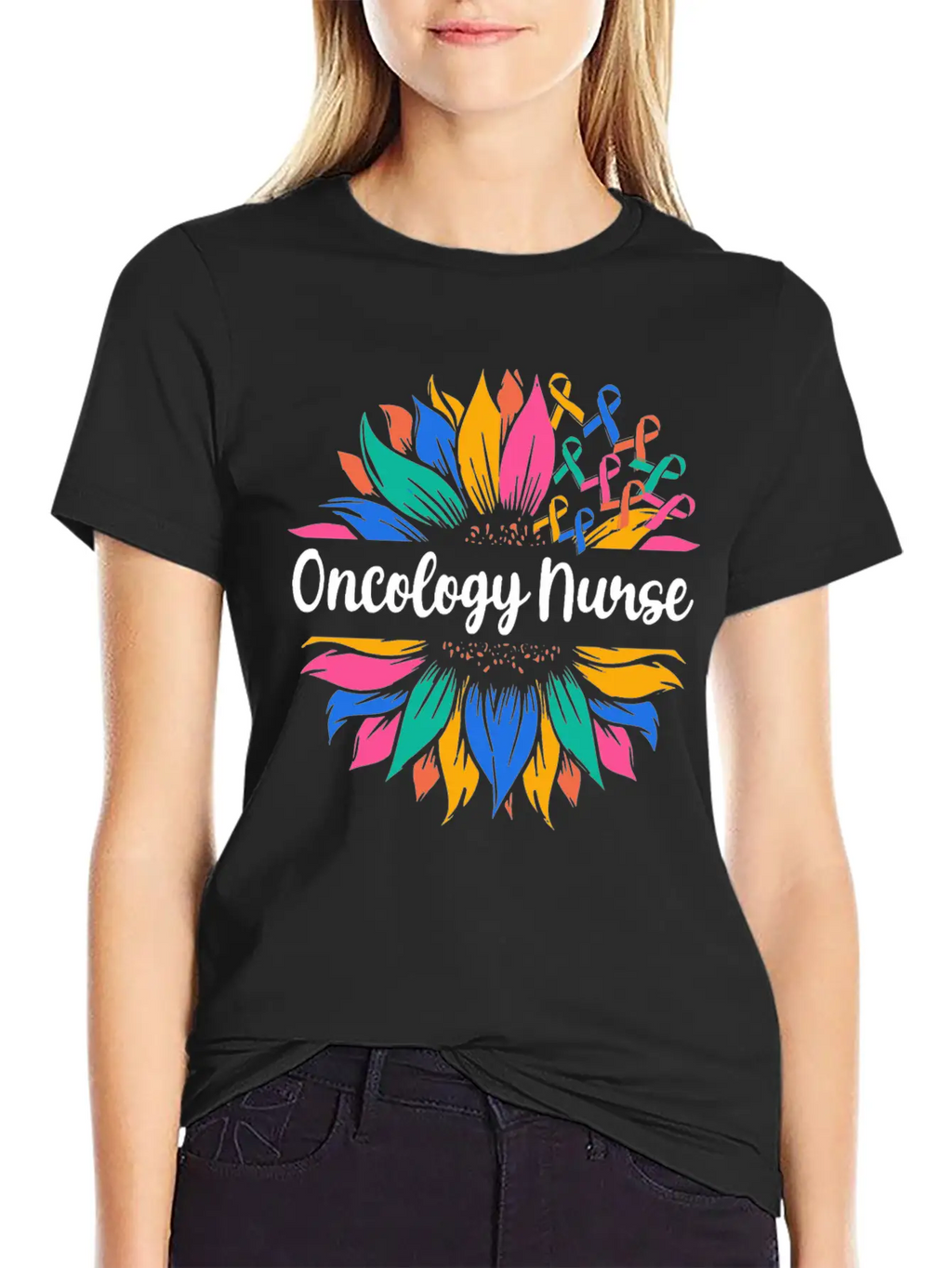 Oncology Nurse Sunflower Basic Graphic T-Shirt – Daily Comfort In Soft Cotton