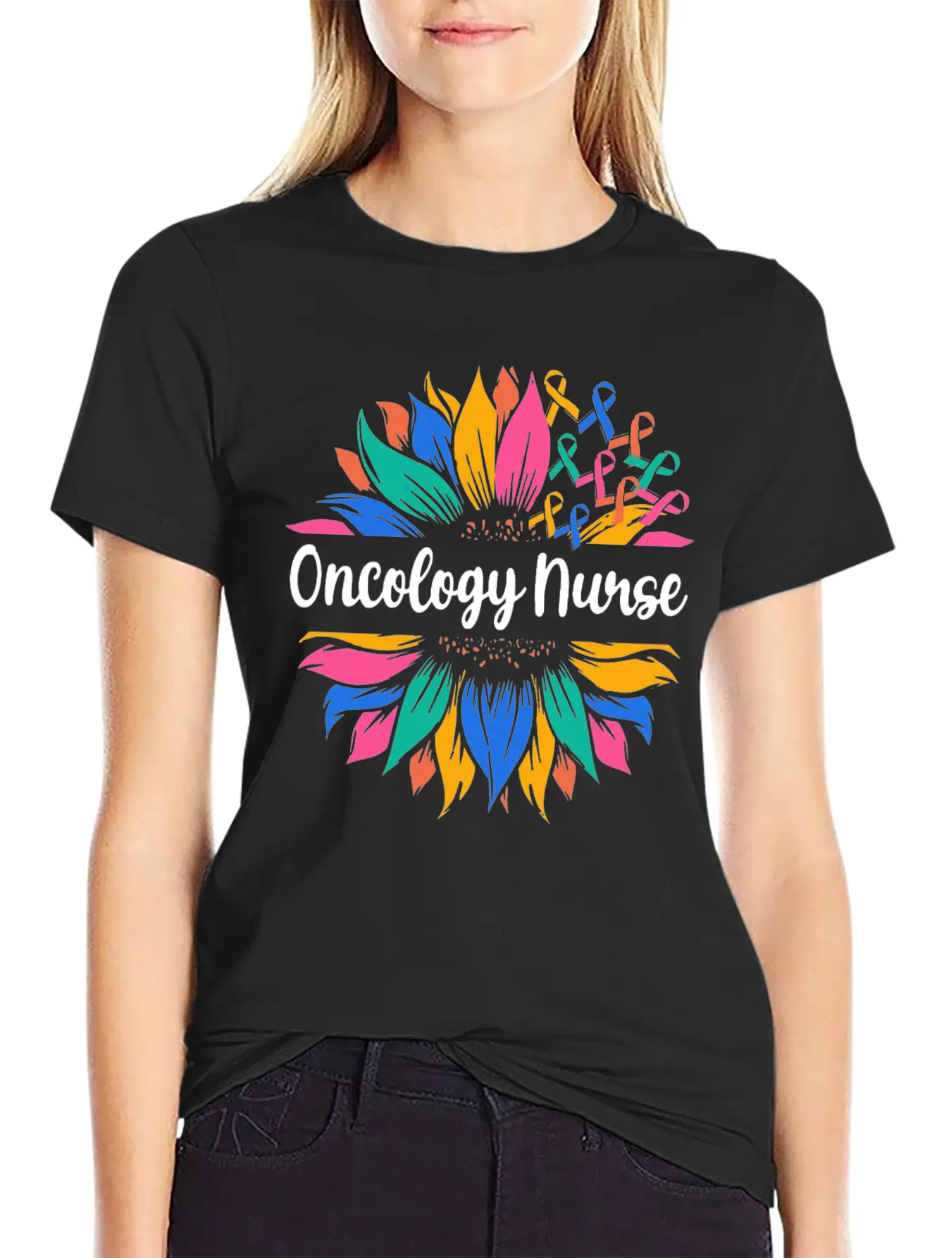 Oncology Nurse Sunflower Basic Graphic T-Shirt – Daily Comfort In Soft Cotton