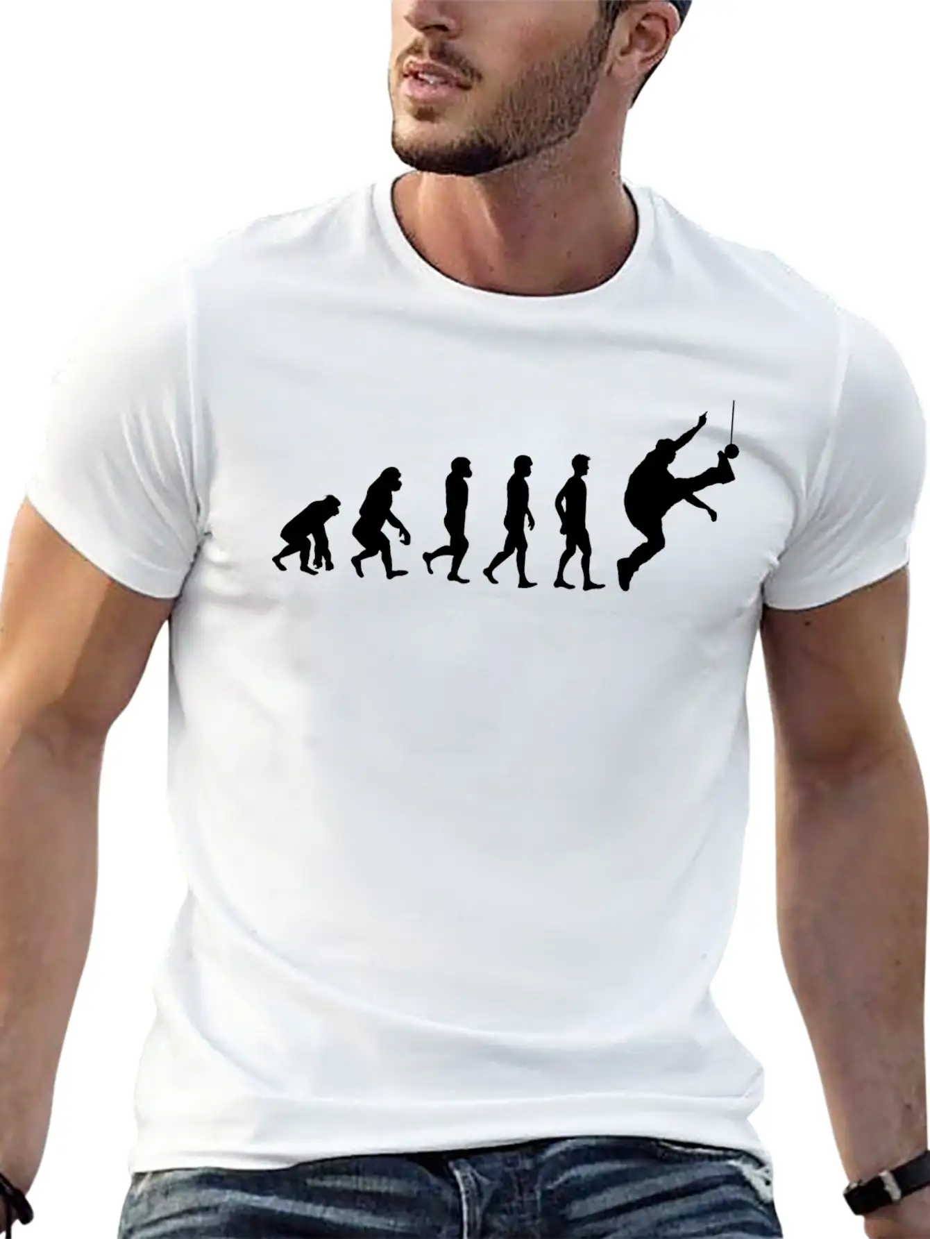 One Foot High Kick Competition Jumping Evolution Breathable Soft Cotton T-Shirt – Timeless Casual Look