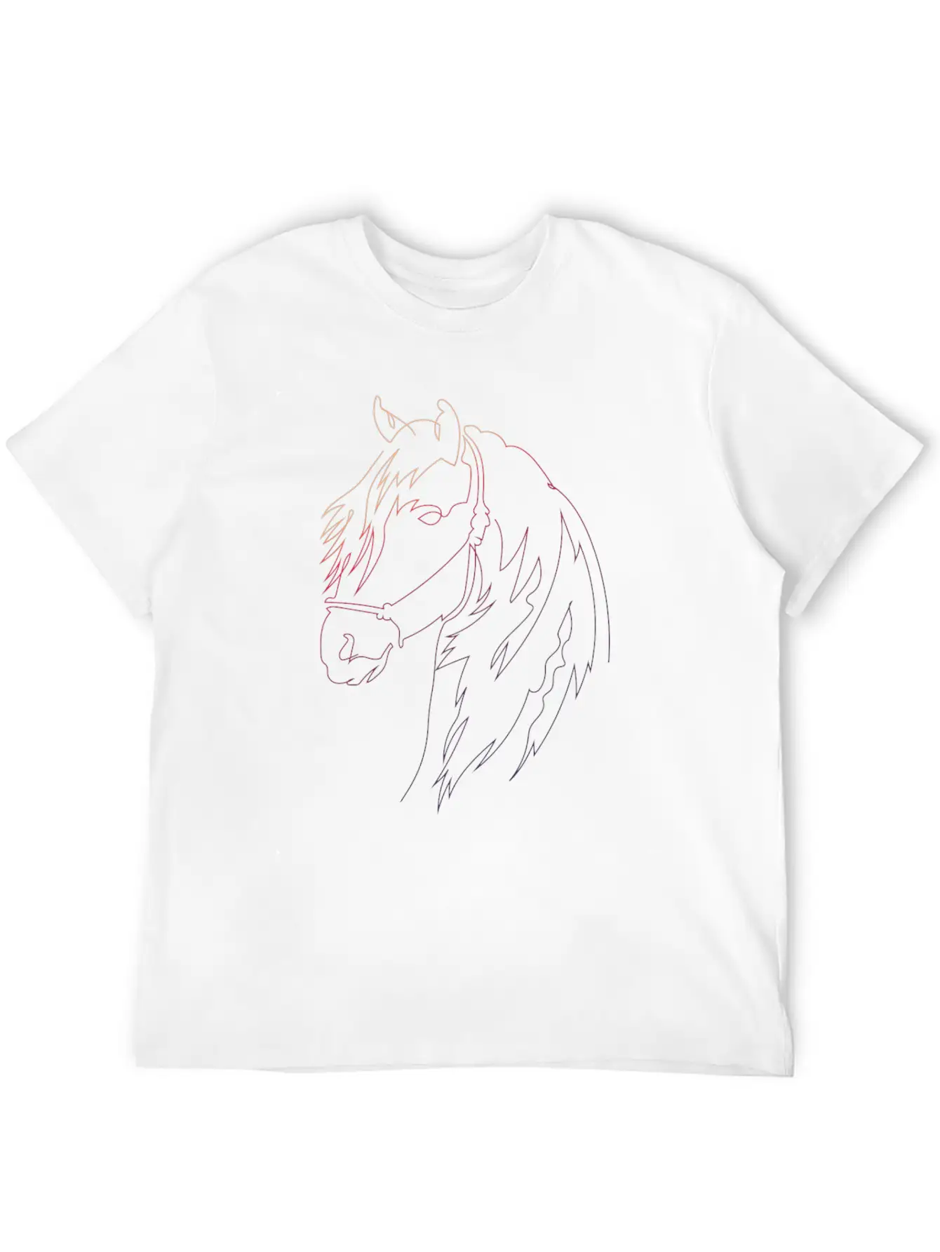 One Line Art Horse Breathable Graphic T-Shirt – Perfect For Casual Days