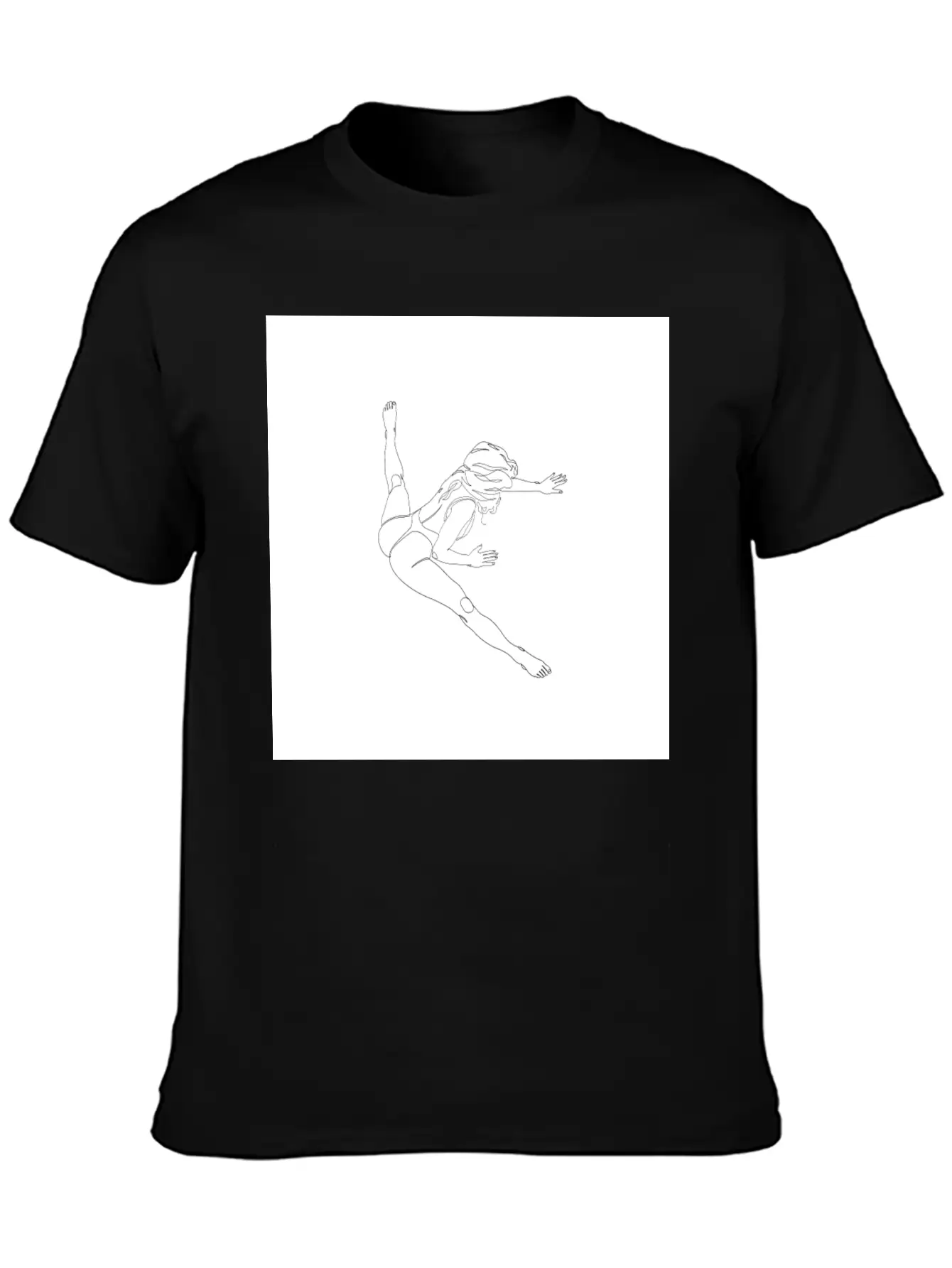 One Line Art Onelineart Digital Girl No 19 Poster Breathable Soft Cotton T-Shirt – Timeless Casual Look