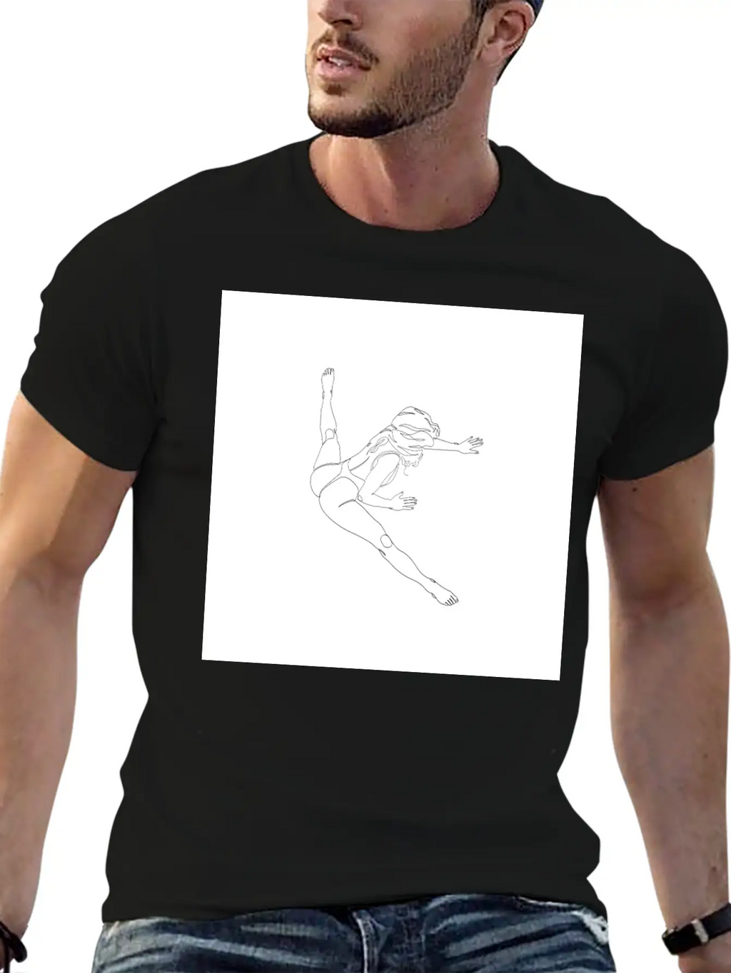 One Line Art Onelineart Digital Girl No 19 Poster Breathable Soft Cotton T-Shirt – Timeless Casual Look
