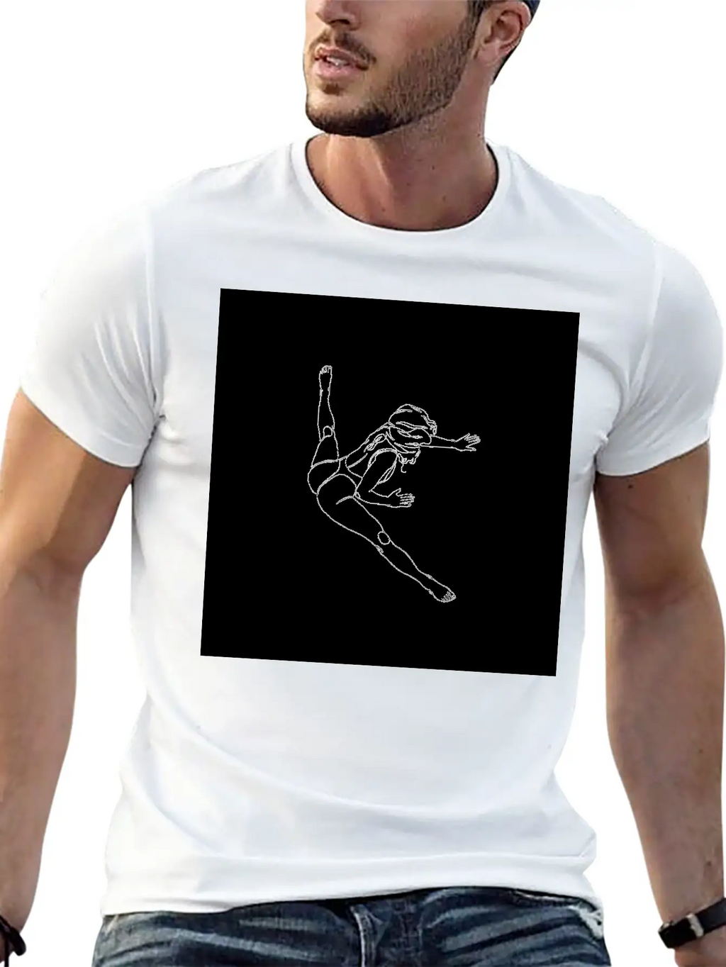 One Line Art Onelineart Digital Girl No 19 Poster Breathable Soft Cotton T-Shirt – Timeless Casual Look