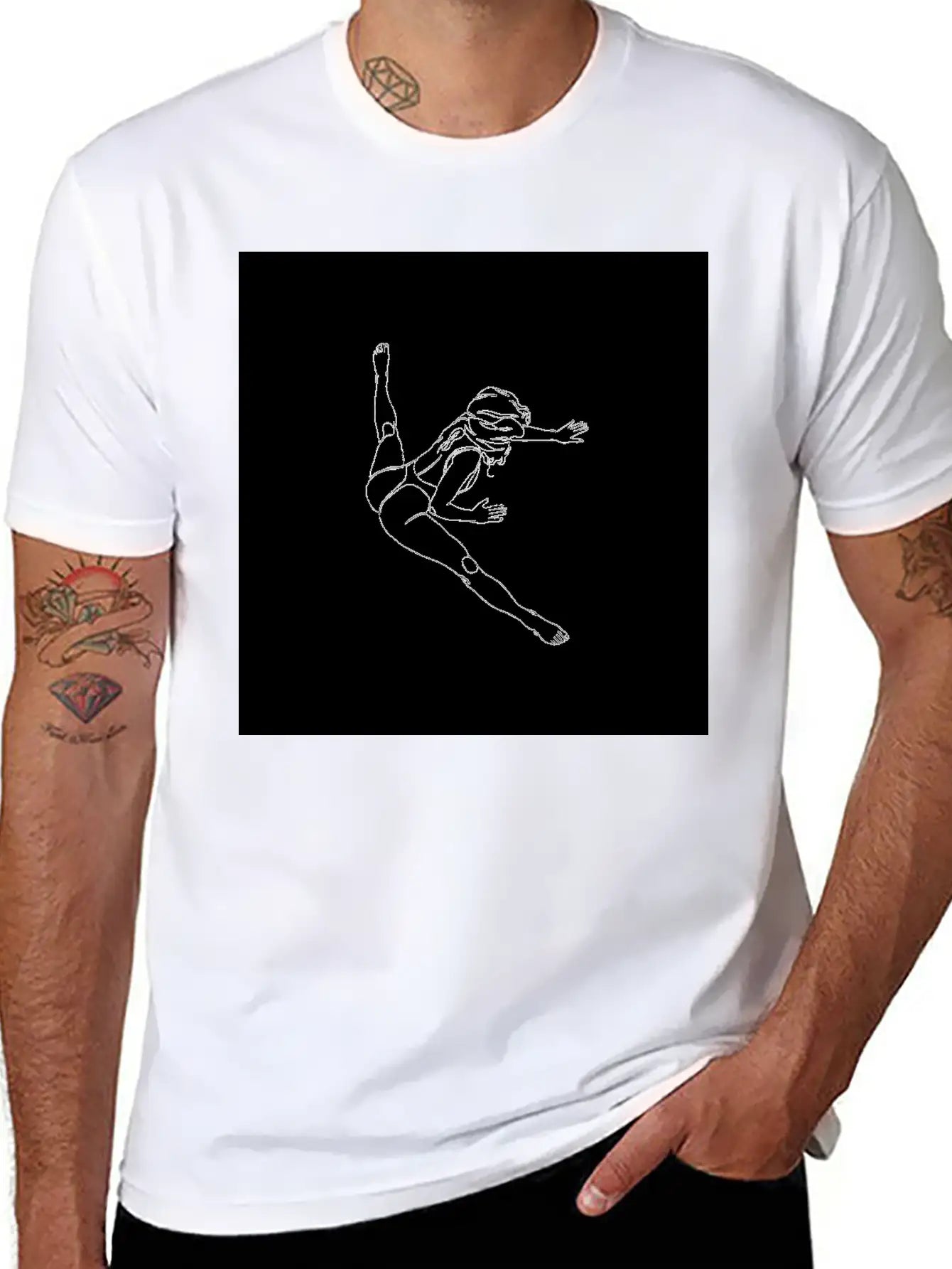 One Line Art Onelineart Digital Girl No 19 Poster Breathable Soft Cotton T-Shirt – Timeless Casual Look
