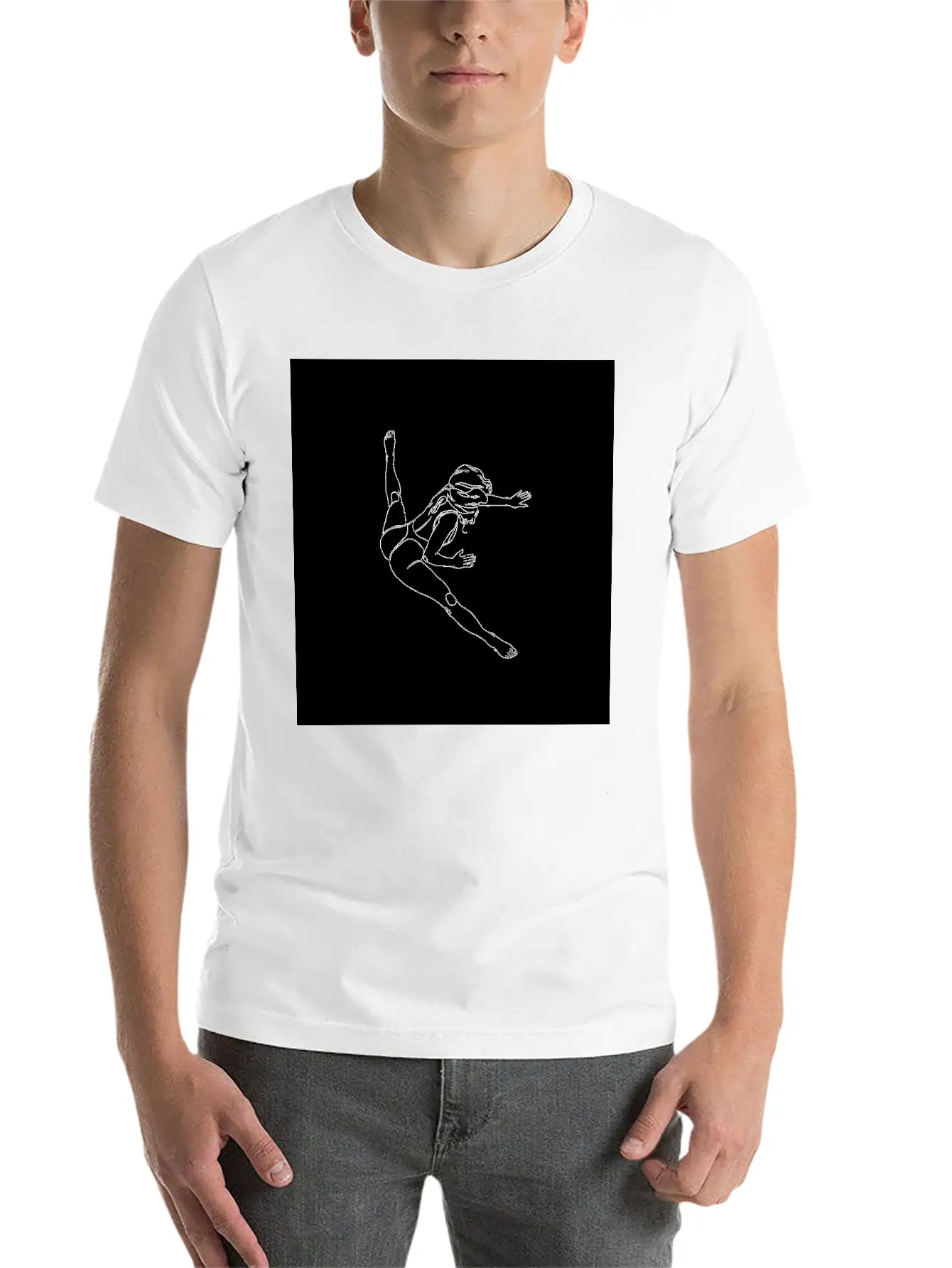 One Line Art Onelineart Digital Girl No 19 Poster Breathable Soft Cotton T-Shirt – Timeless Casual Look