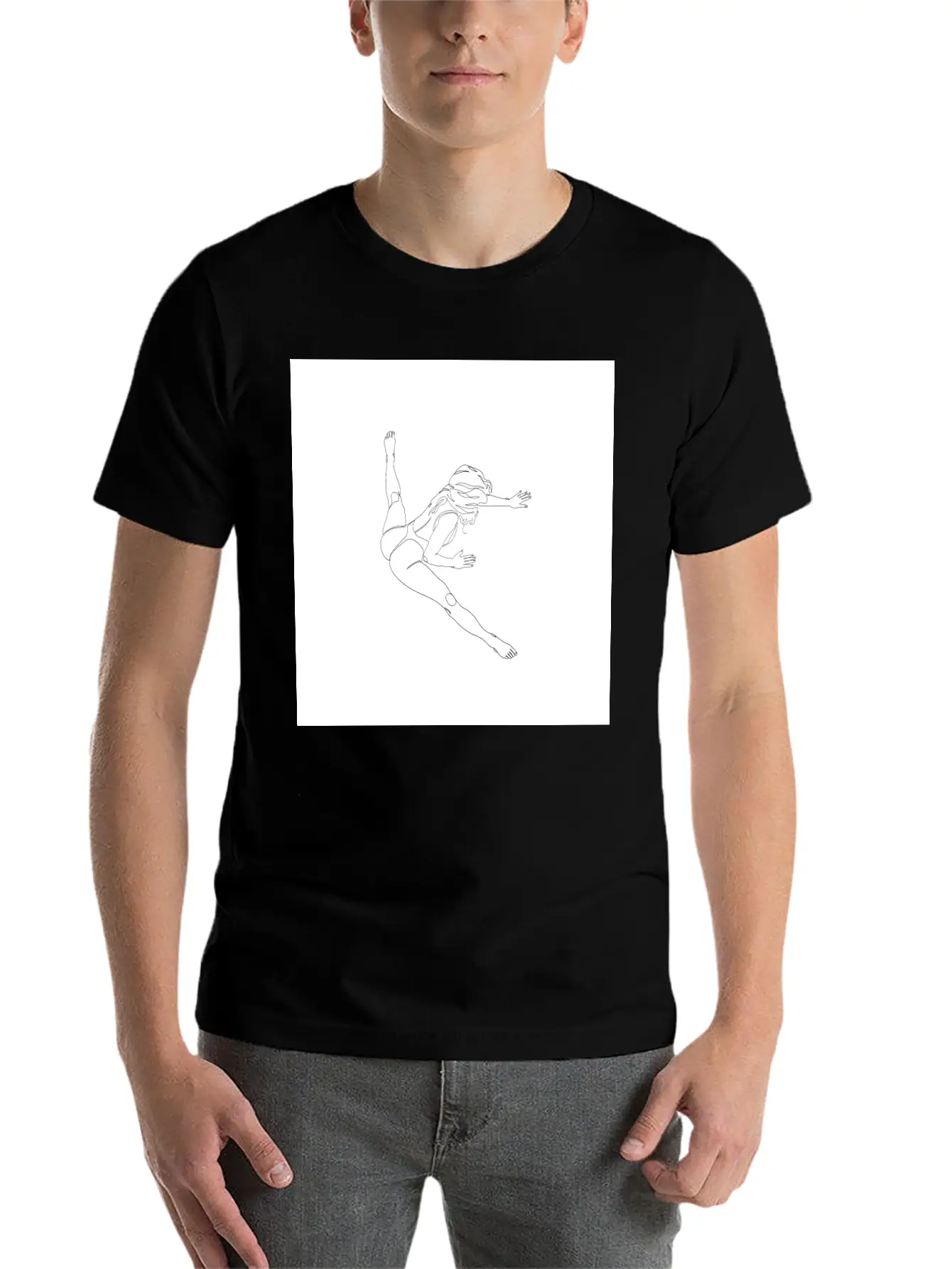One Line Art Onelineart Digital Girl No 19 Poster Breathable Soft Cotton T-Shirt – Timeless Casual Look