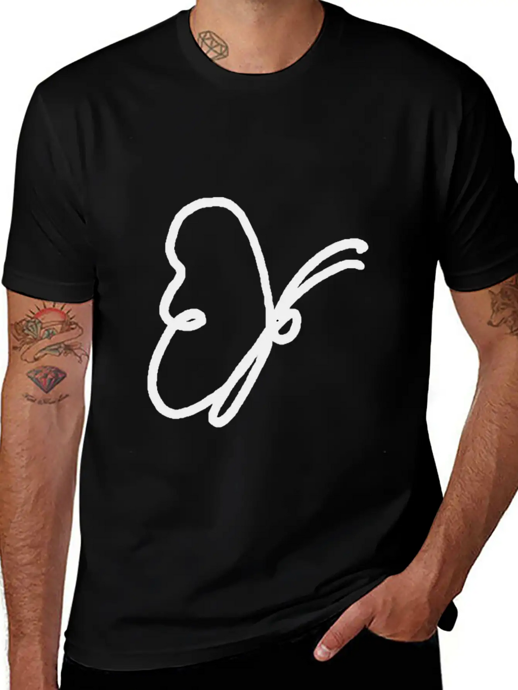 One Line Drawing Butterfly Classic Cotton Tee – Unisex Comfort For Any Season