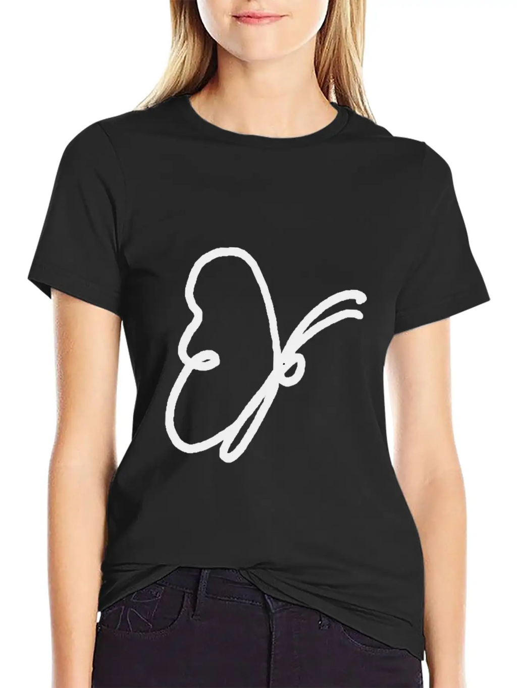 One Line Drawing Butterfly Classic Cotton Tee – Unisex Comfort For Any Season