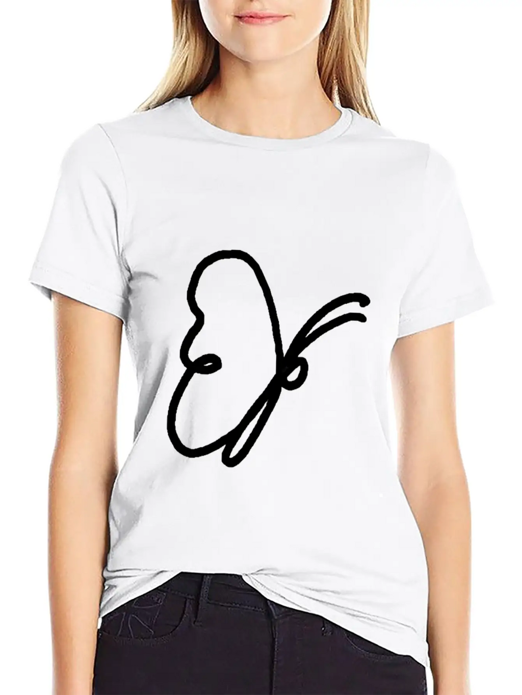 One Line Drawing Butterfly Classic Cotton Tee – Unisex Comfort For Any Season