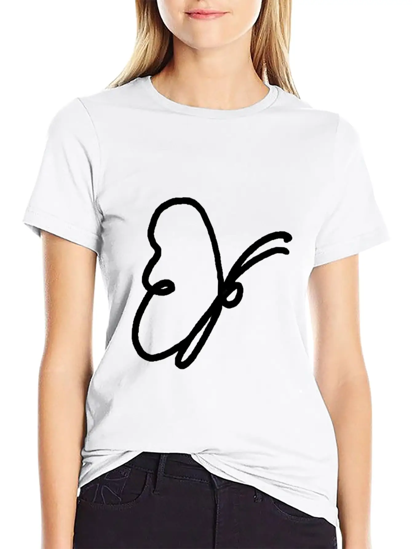 One Line Drawing Butterfly Classic Cotton Tee – Unisex Comfort For Any Season