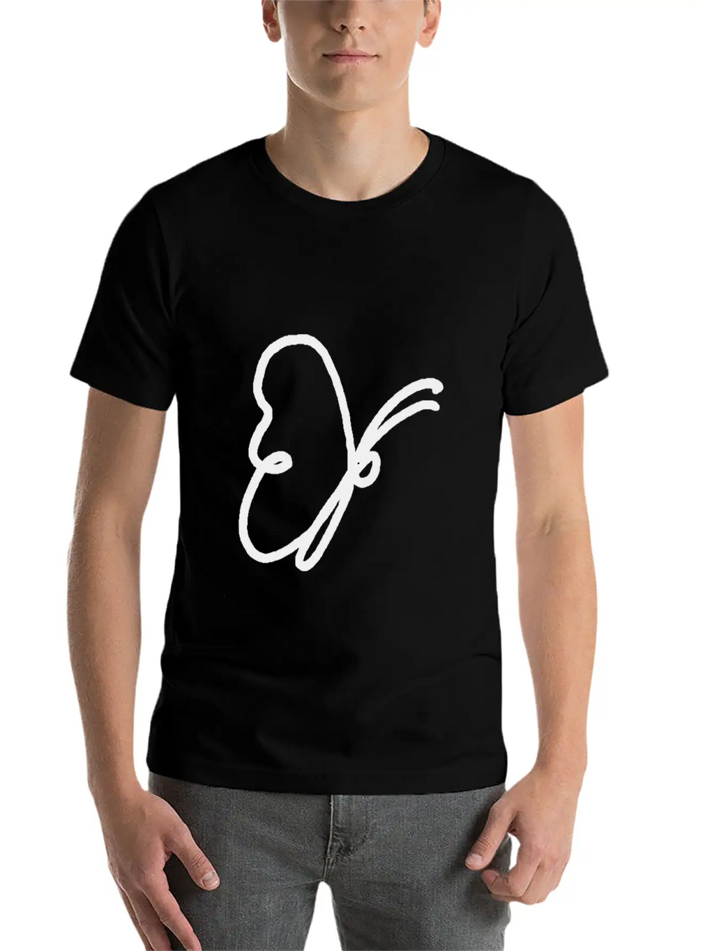 One Line Drawing Butterfly Classic Cotton Tee – Unisex Comfort For Any Season
