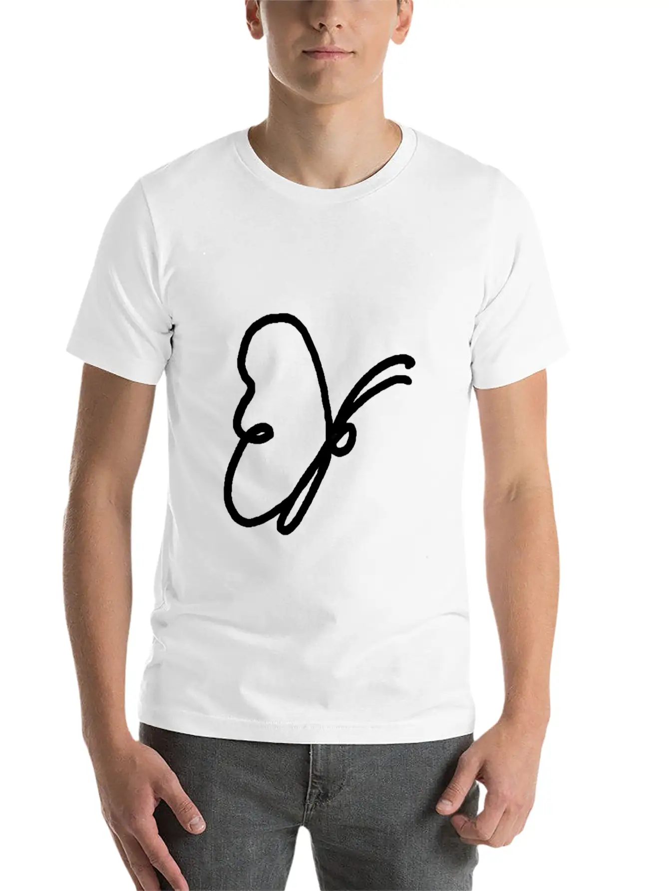 One Line Drawing Butterfly Classic Cotton Tee – Unisex Comfort For Any Season