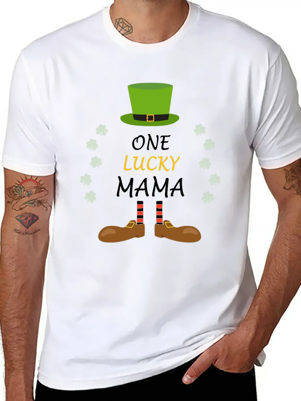 One Lucky Mama St Patricks Day Outfit Costume Gift Unisex Casual T-Shirt – Clean Design For Daily Comfort