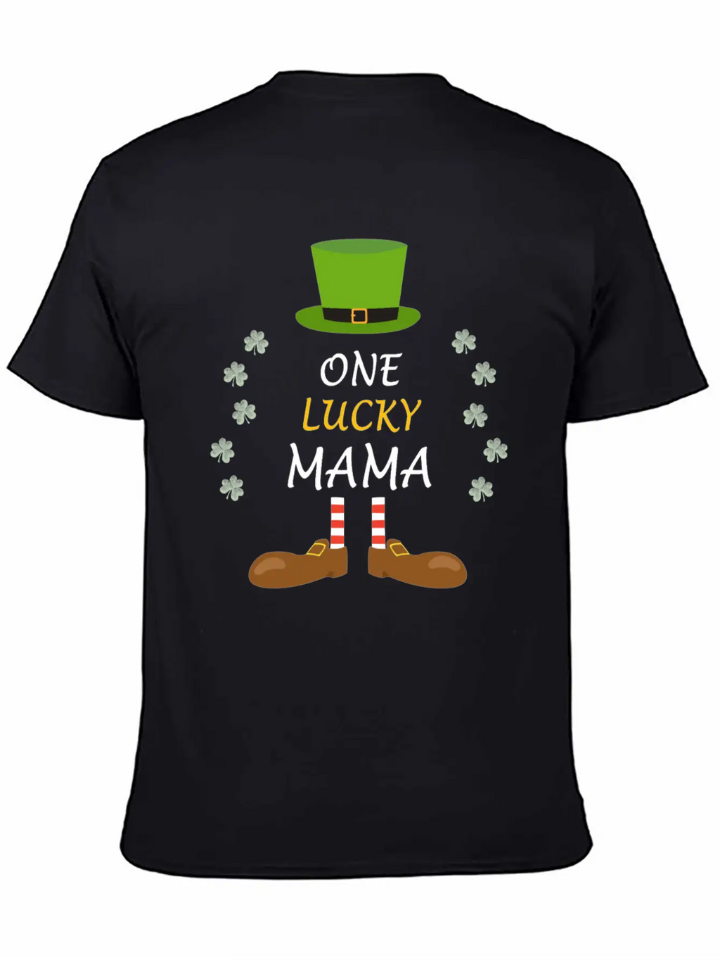 One Lucky Mama St Patricks Day Outfit Costume Gift Unisex Casual T-Shirt – Clean Design For Daily Comfort