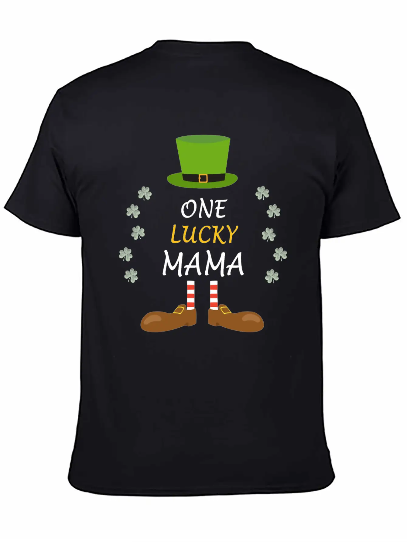One Lucky Mama St Patricks Day Outfit Costume Gift Unisex Casual T-Shirt – Clean Design For Daily Comfort