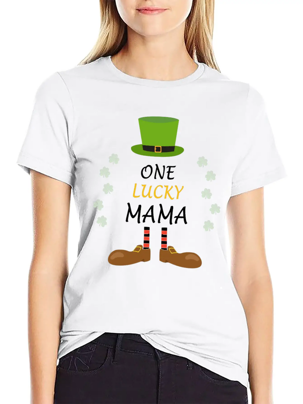 One Lucky Mama St Patricks Day Outfit Costume Gift Unisex Casual T-Shirt – Clean Design For Daily Comfort