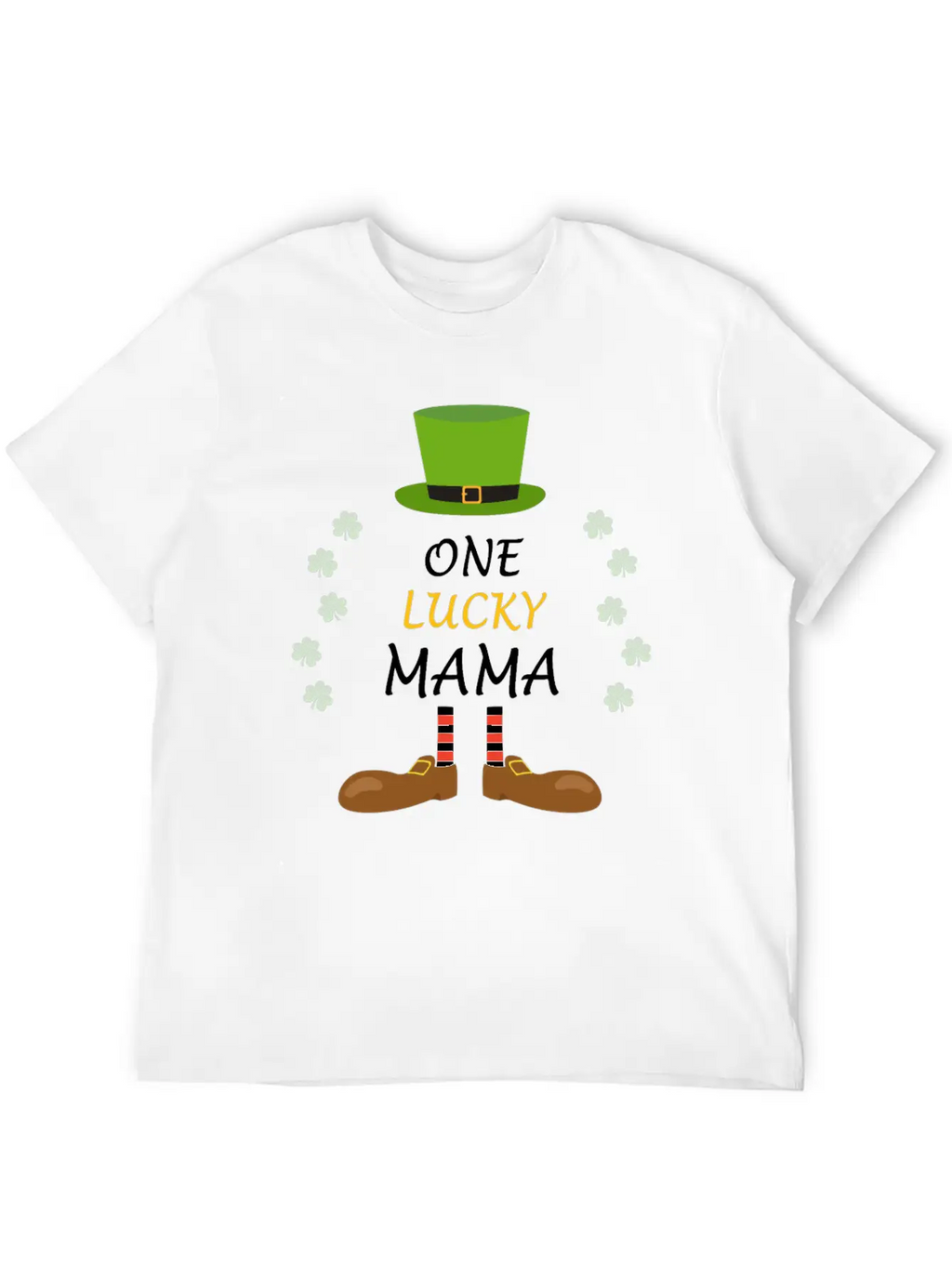 One Lucky Mama St Patricks Day Outfit Costume Gift Unisex Casual T-Shirt – Clean Design For Daily Comfort