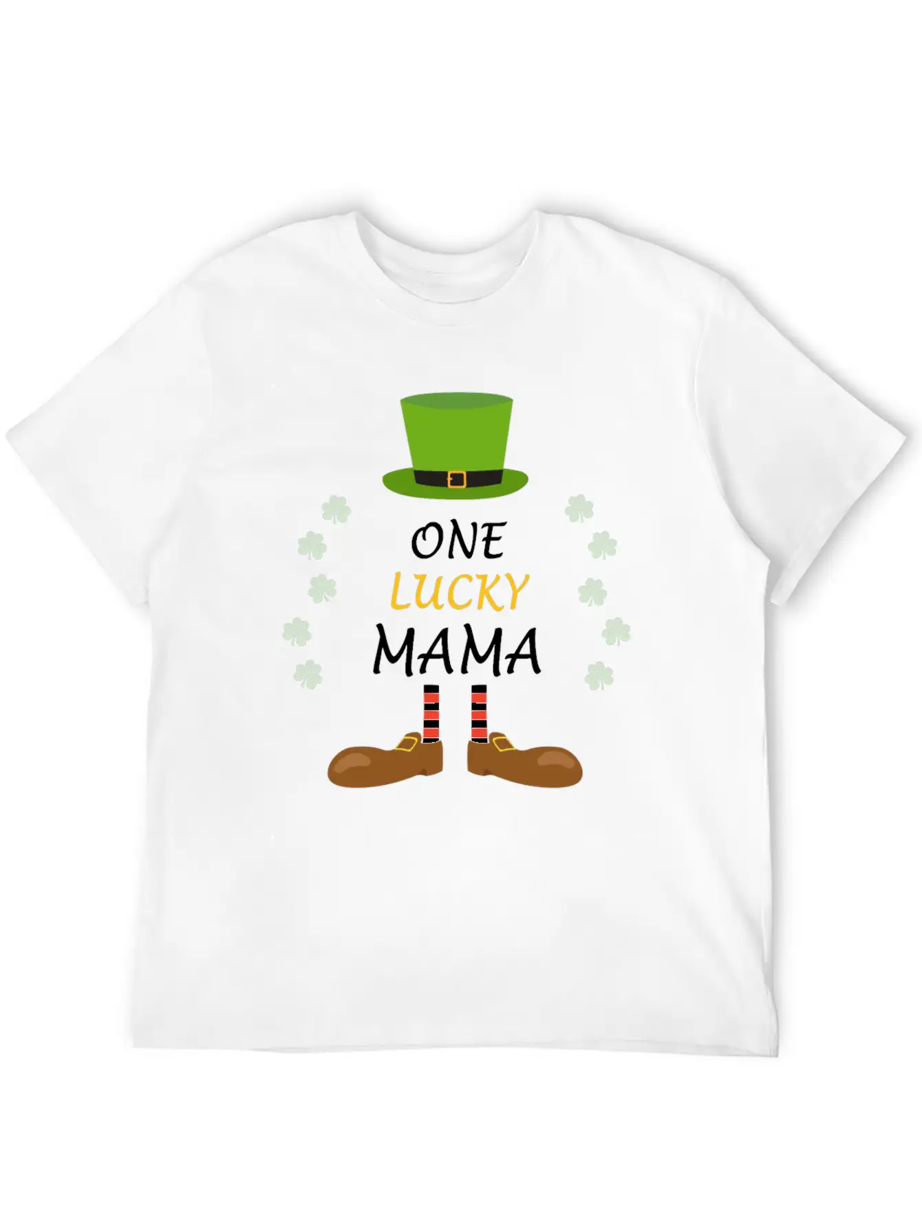 One Lucky Mama St Patricks Day Outfit Costume Gift Unisex Casual T-Shirt – Clean Design For Daily Comfort