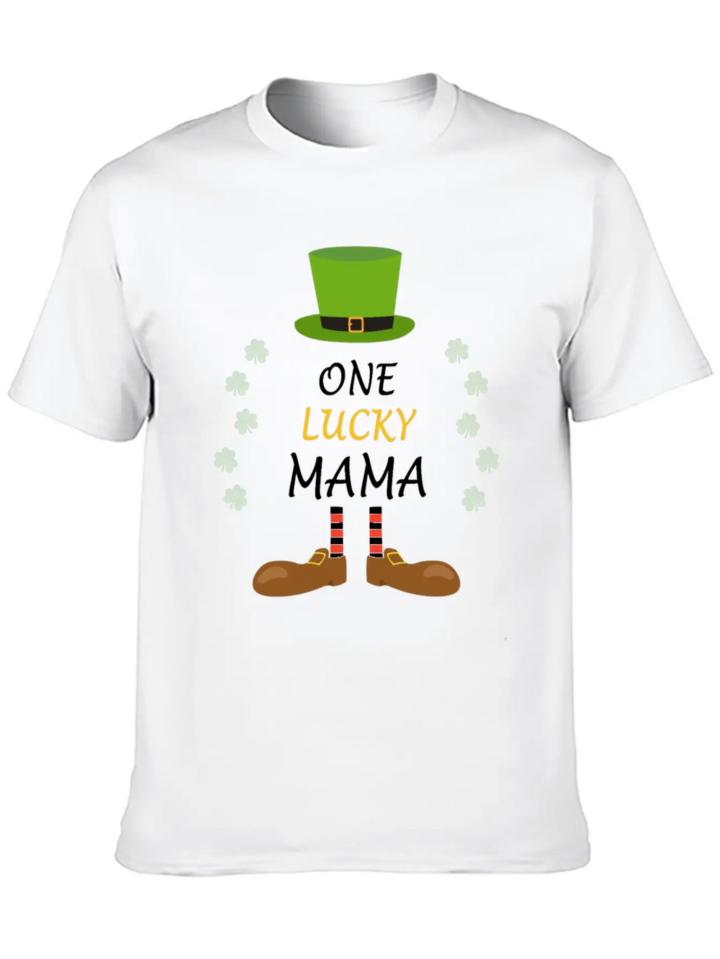 One Lucky Mama St Patricks Day Outfit Costume Gift Unisex Casual T-Shirt – Clean Design For Daily Comfort