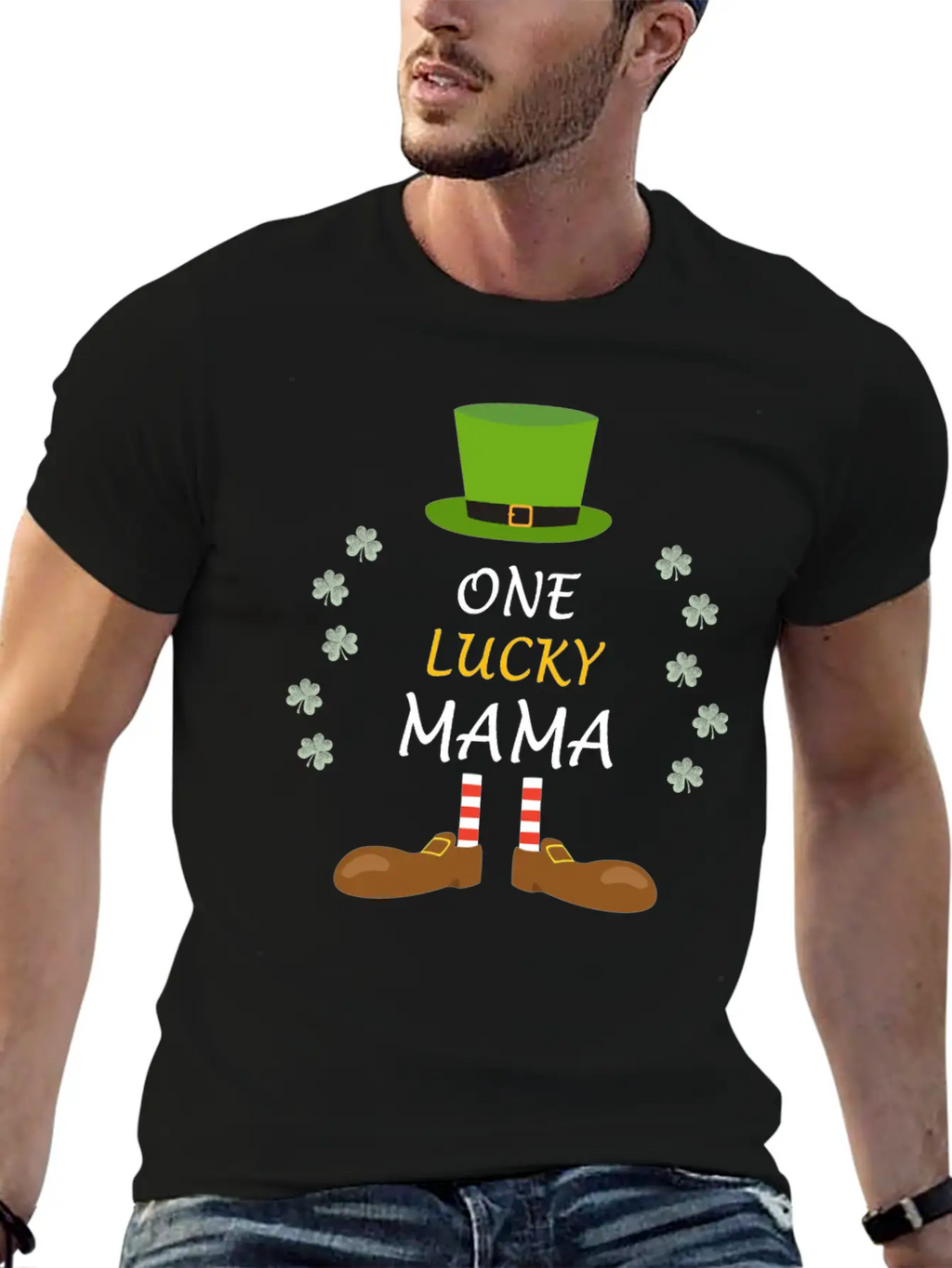 One Lucky Mama St Patricks Day Outfit Costume Gift Unisex Casual T-Shirt – Clean Design For Daily Comfort