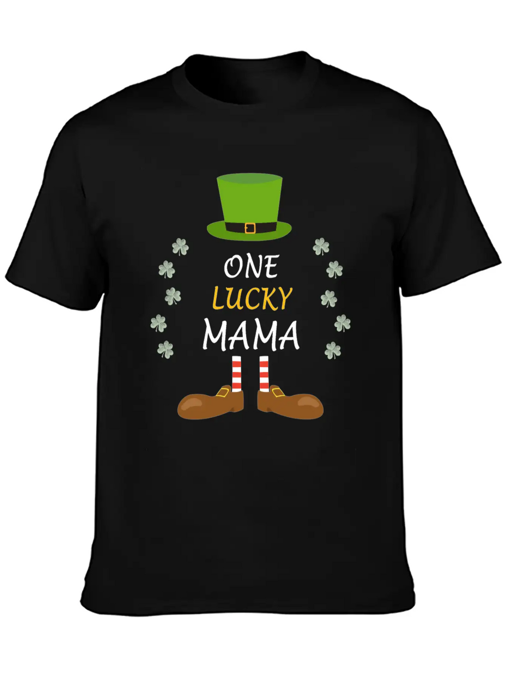 One Lucky Mama St Patricks Day Outfit Costume Gift Unisex Casual T-Shirt – Clean Design For Daily Comfort