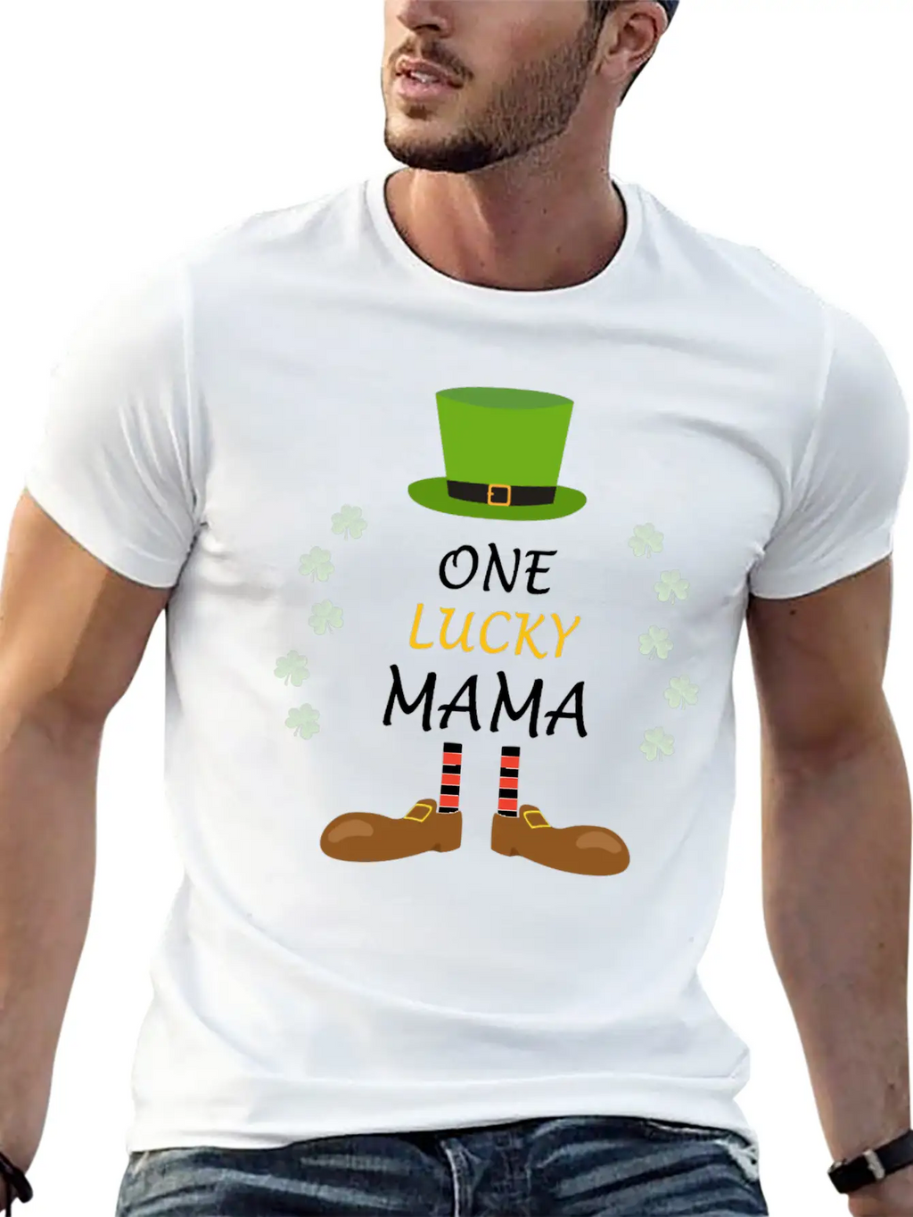 One Lucky Mama St Patricks Day Outfit Costume Gift Unisex Casual T-Shirt – Clean Design For Daily Comfort