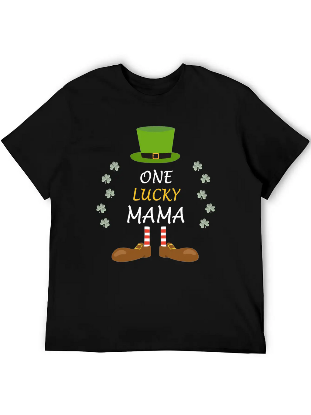 One Lucky Mama St Patricks Day Outfit Costume Gift Unisex Casual T-Shirt – Clean Design For Daily Comfort