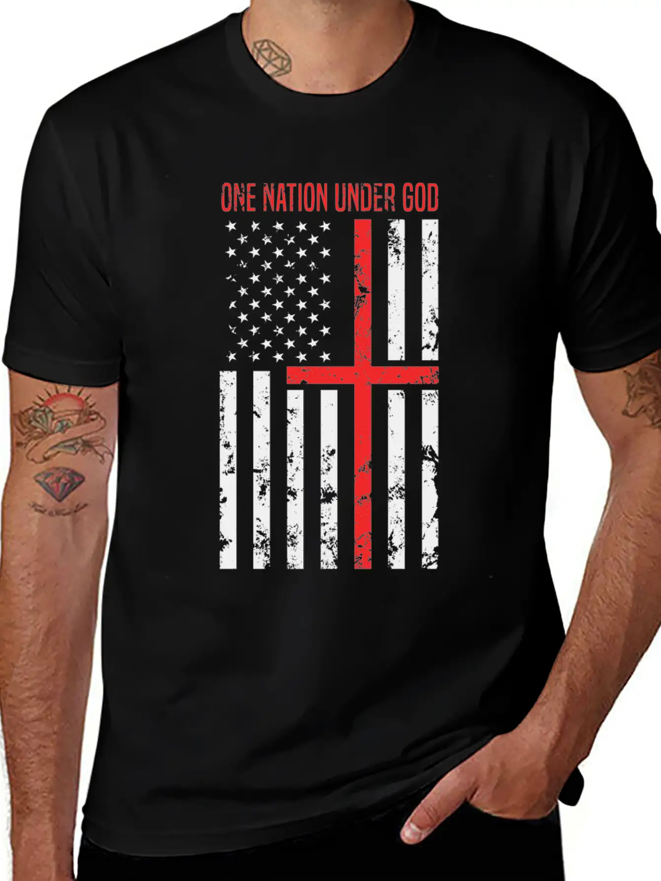 One Nation Under God Breathable Soft Cotton T-Shirt – Timeless Casual Look