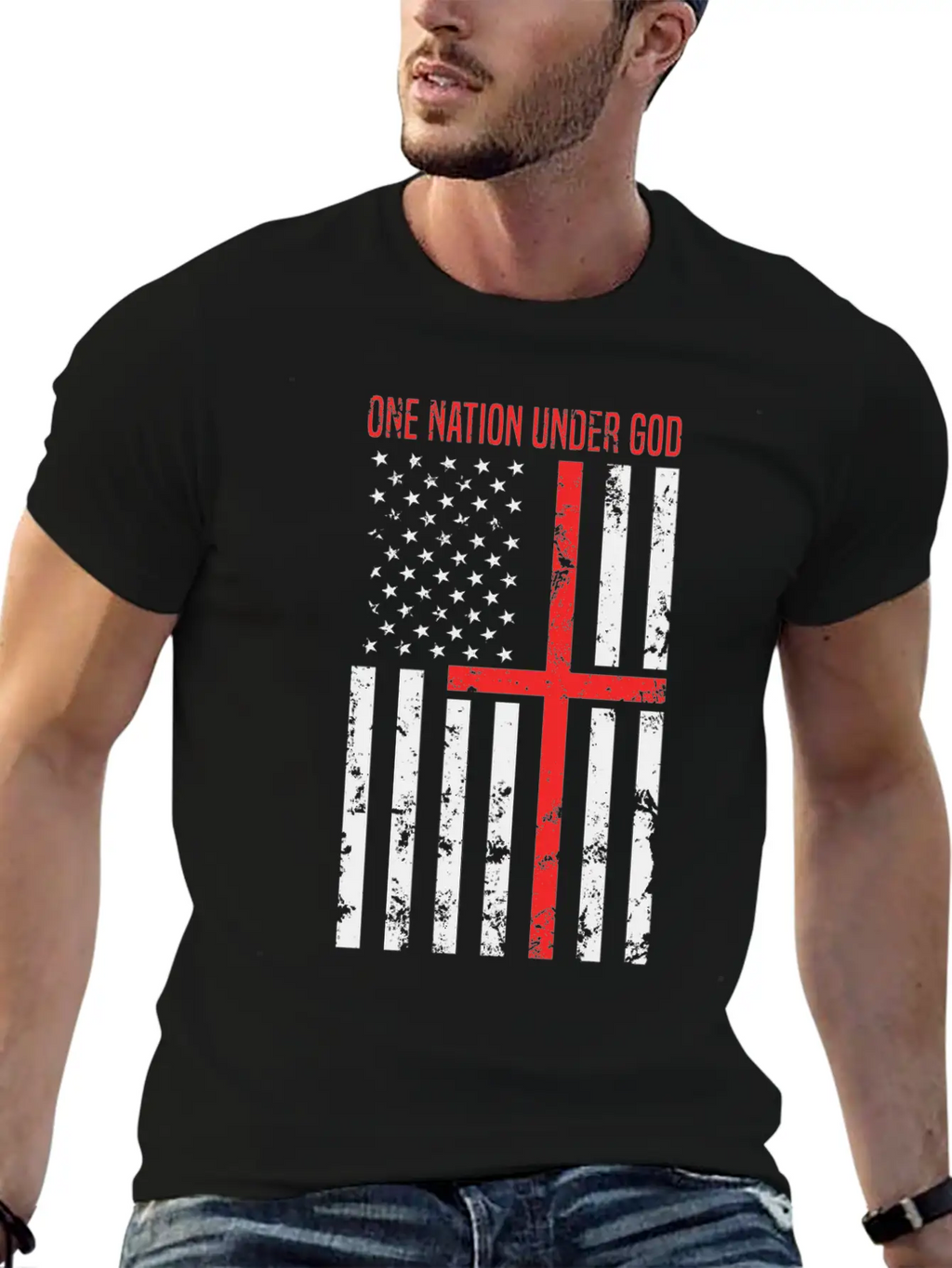 One Nation Under God Breathable Soft Cotton T-Shirt – Timeless Casual Look